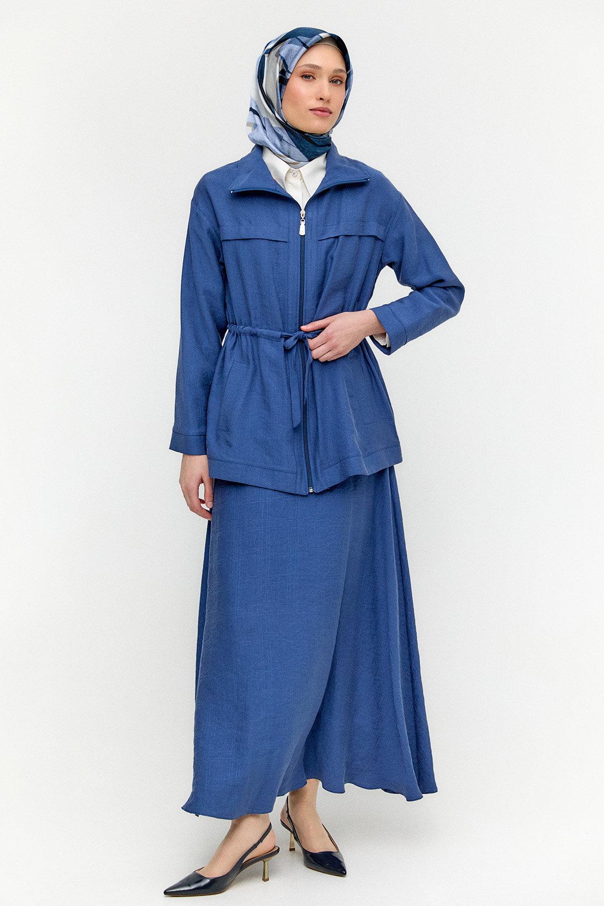 Kuşaklı Lyocell İkili Takım, Tesettür Giyim