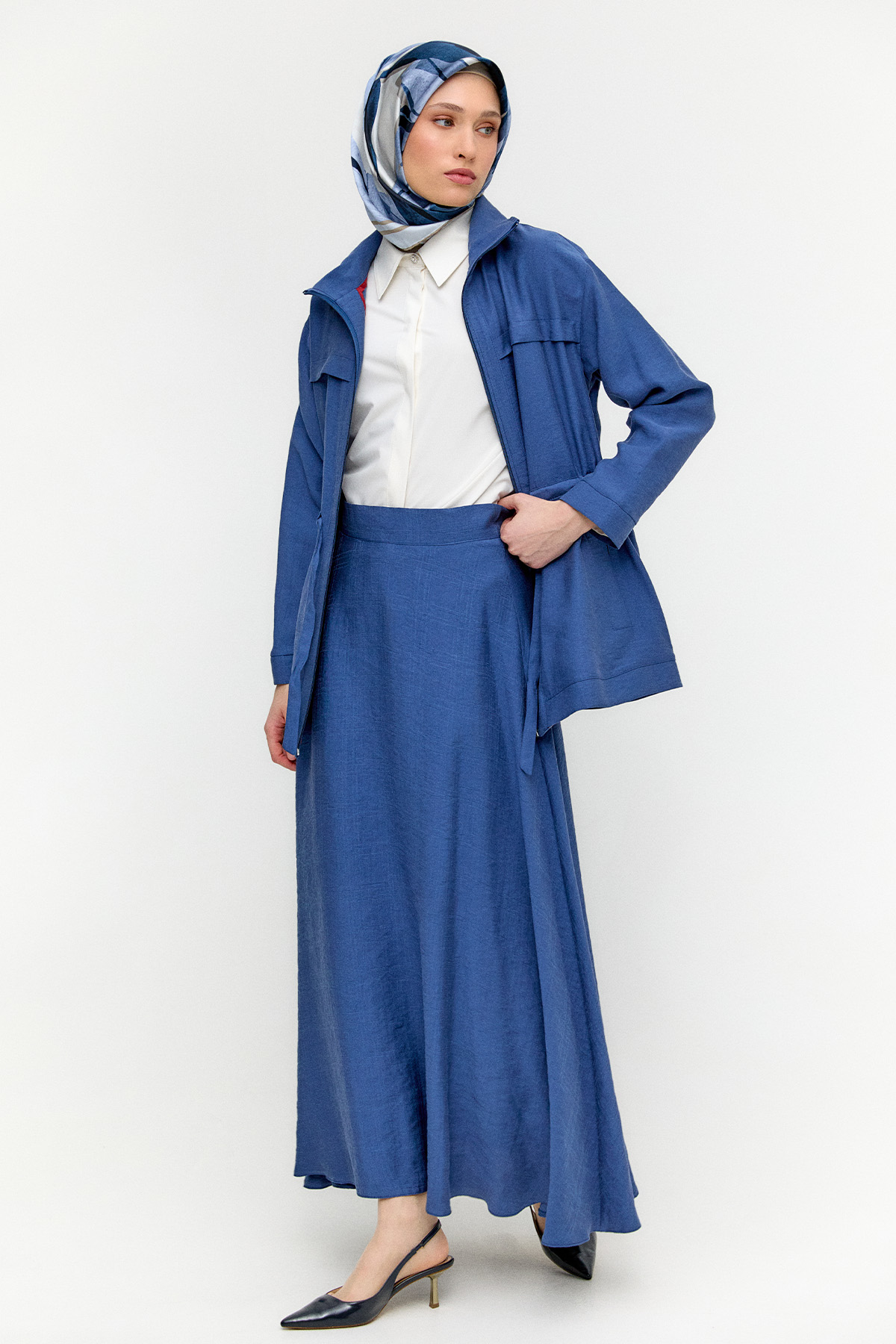 Kuşaklı Lyocell İkili Takım, Tesettür Giyim