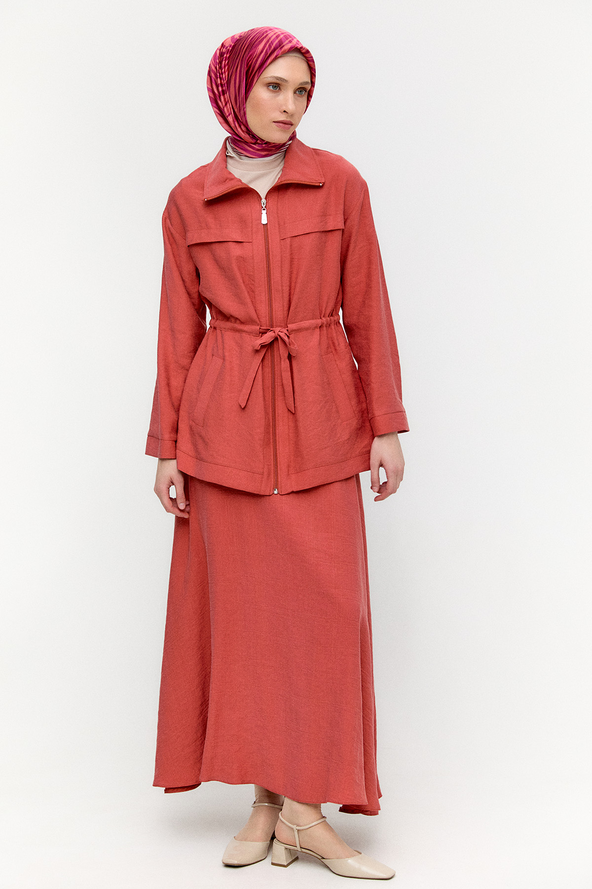 Kuşaklı Lyocell İkili Takım, Tesettür Giyim