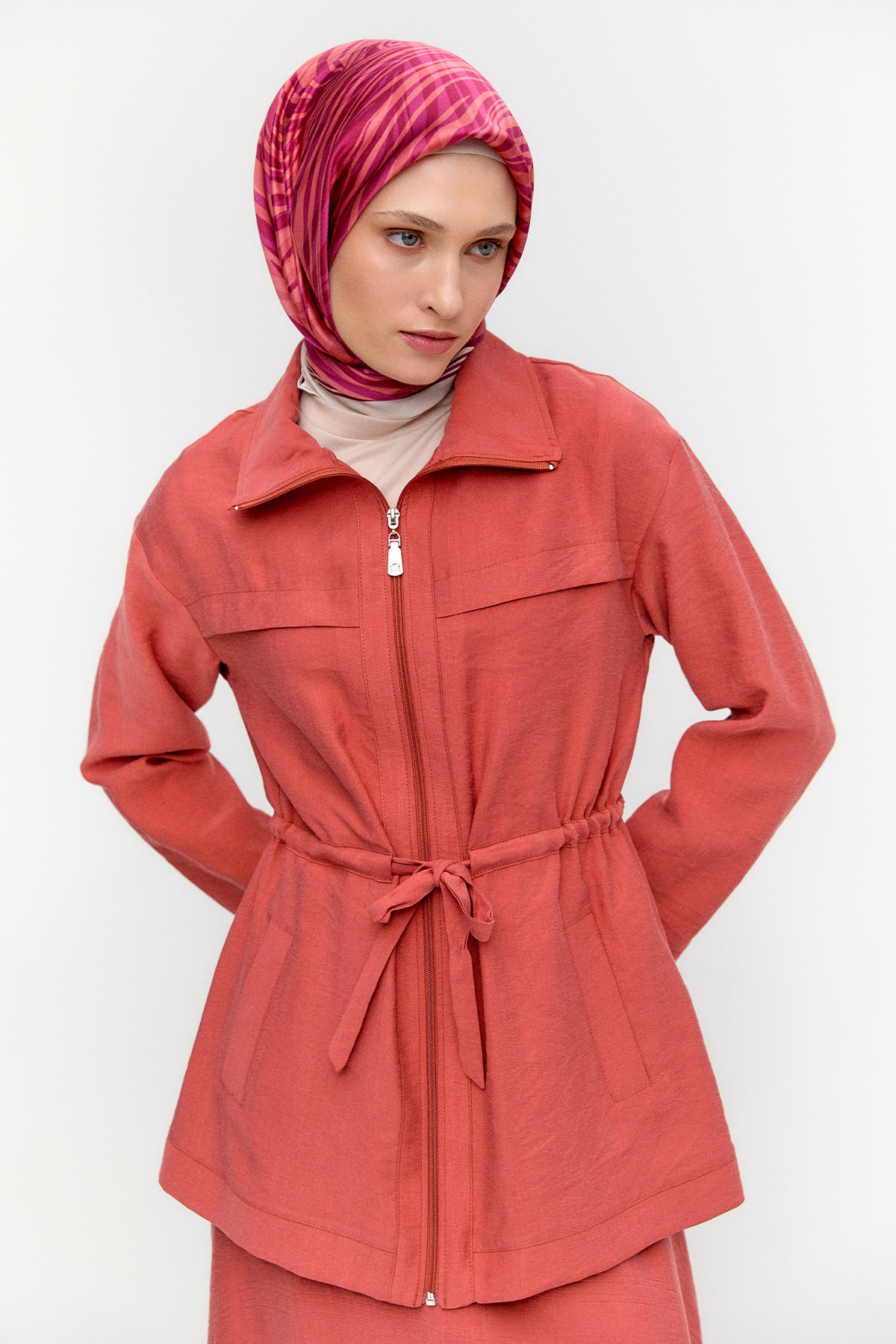 Kuşaklı Lyocell İkili Takım, Tesettür Giyim