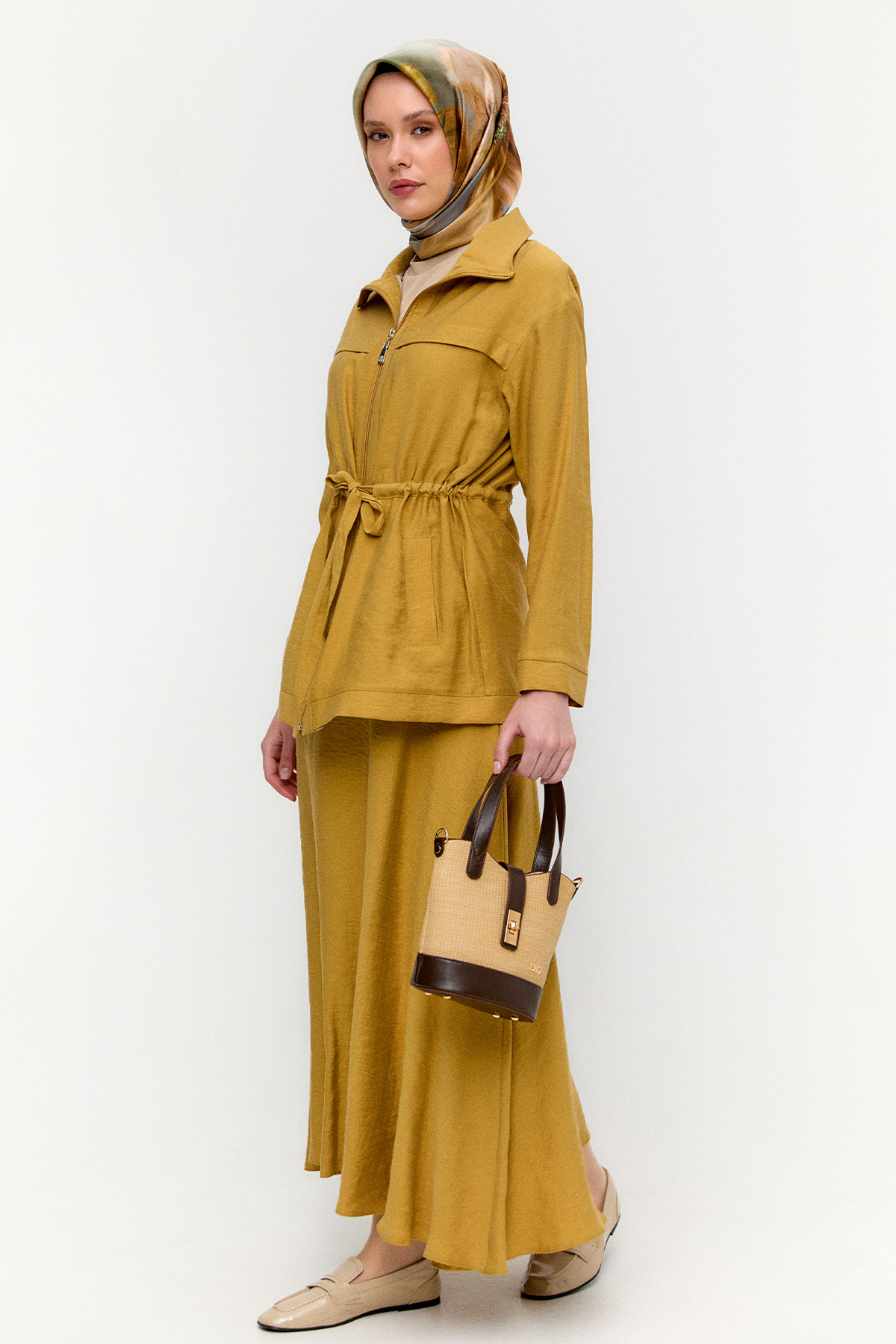 Kuşaklı Lyocell İkili Takım, Tesettür Giyim