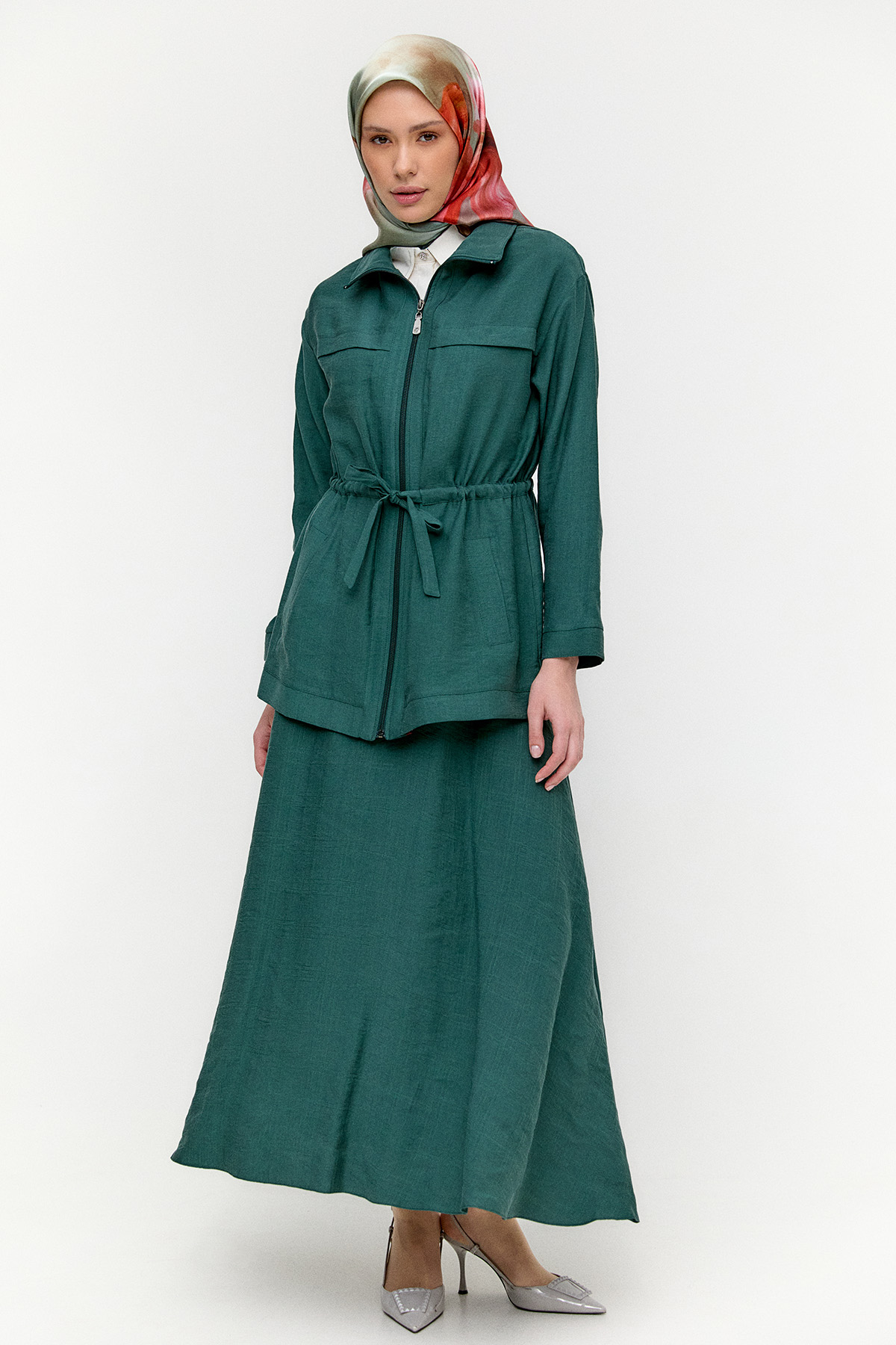 Kuşaklı Lyocell İkili Takım, Tesettür Giyim