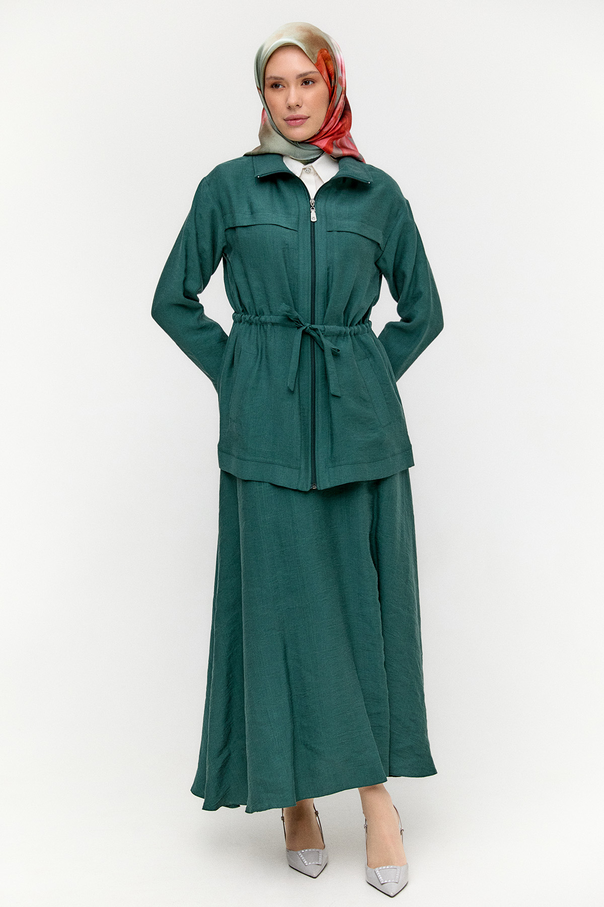 Kuşaklı Lyocell İkili Takım, Tesettür Giyim