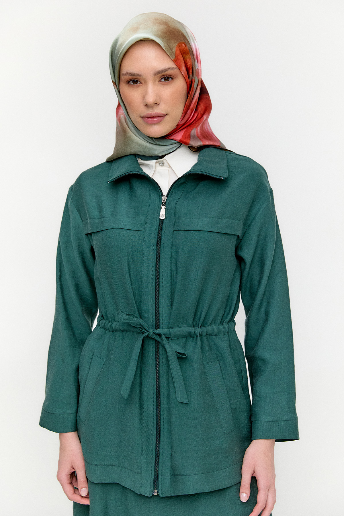 Kuşaklı Lyocell İkili Takım, Tesettür Giyim