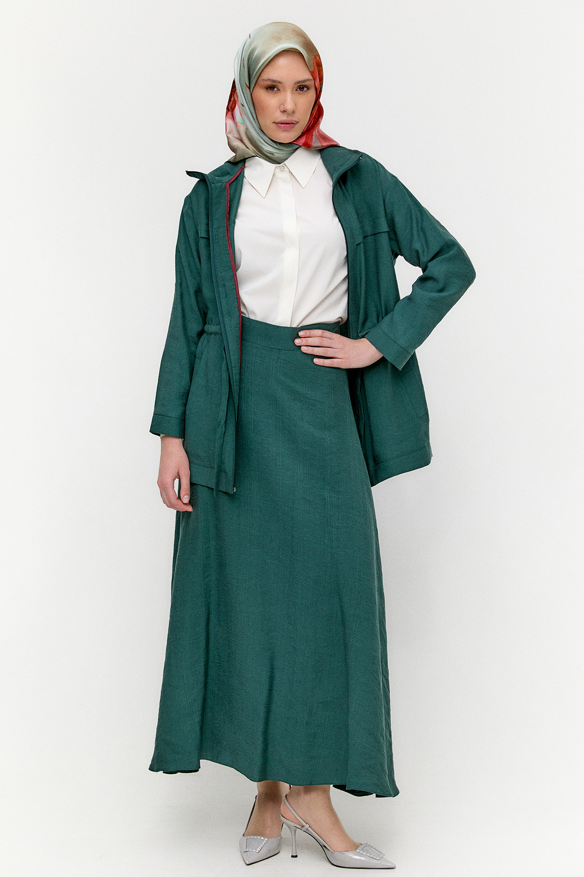 Kuşaklı Lyocell İkili Takım, Tesettür Giyim