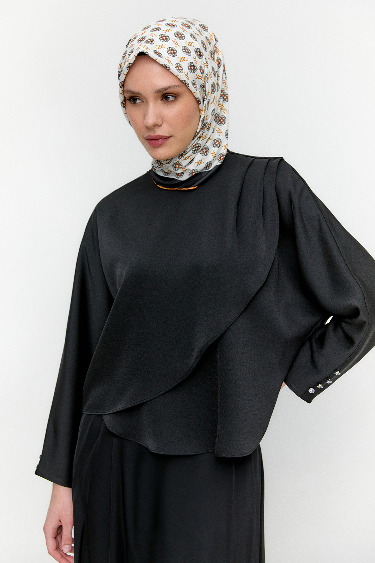 Drapeli Saten İkili Takım, Tesettür Giyim