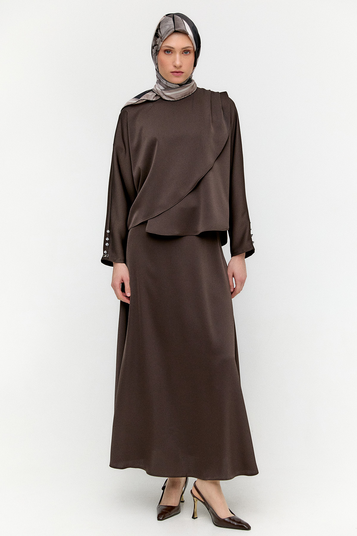 Drapeli Saten İkili Takım, Tesettür Giyim