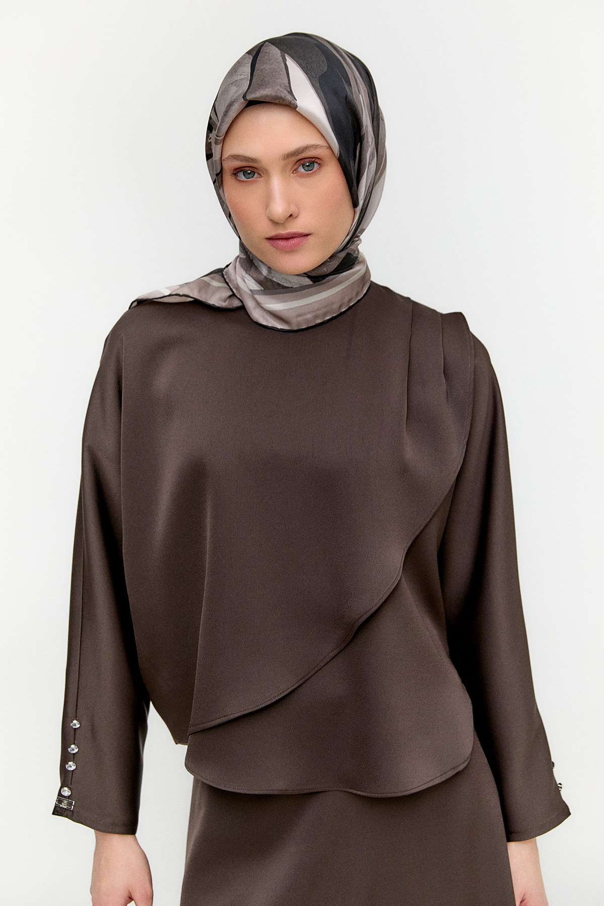 Drapeli Saten İkili Takım, Tesettür Giyim