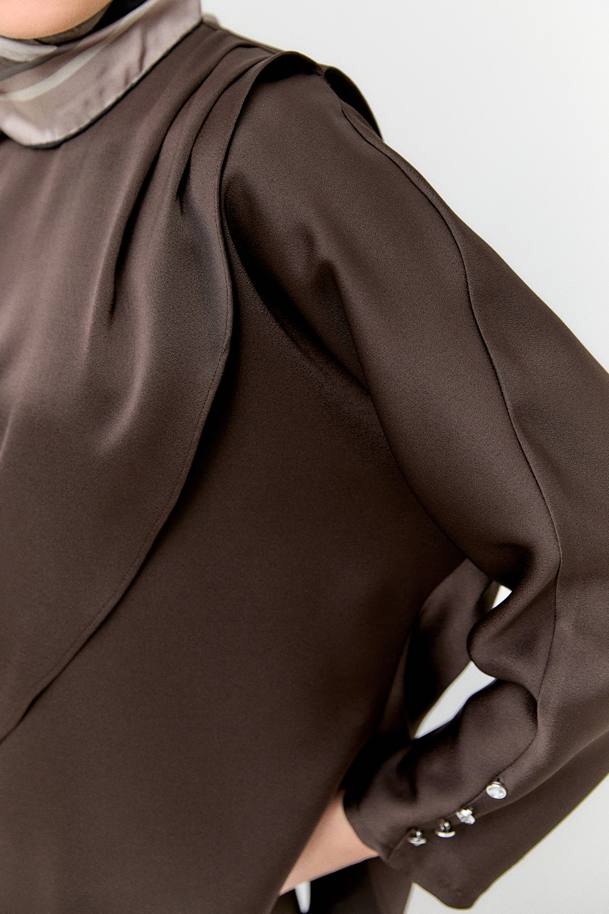 Drapeli Saten İkili Takım, Tesettür Giyim