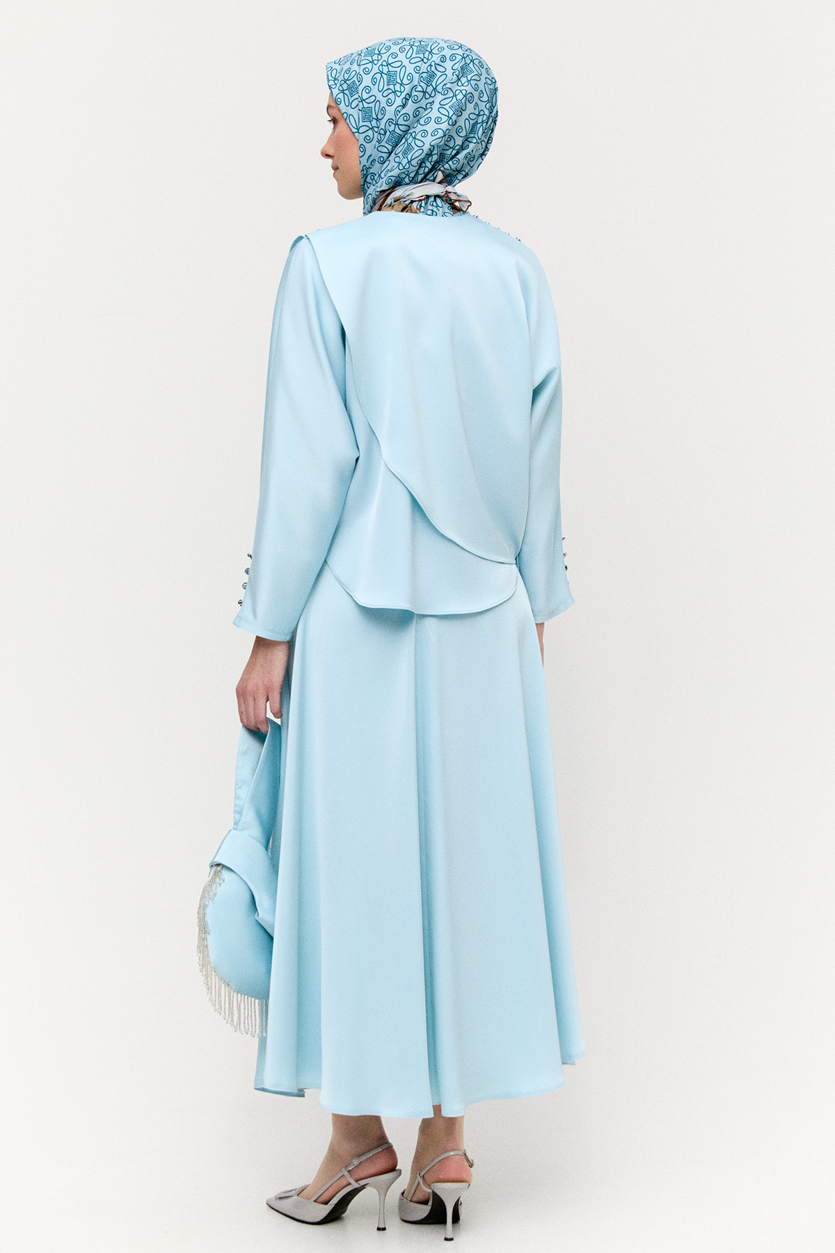 Drapeli Saten İkili Takım, Tesettür Giyim