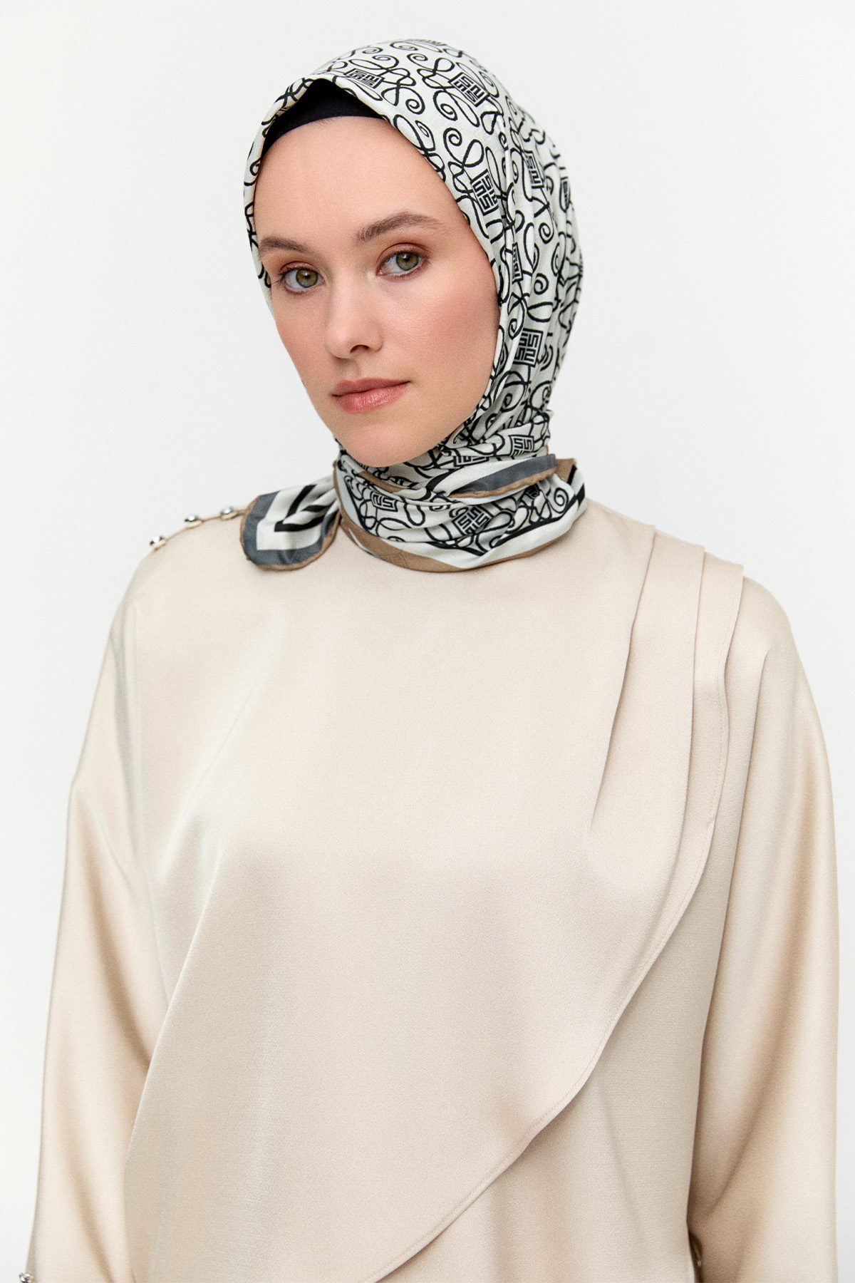 Drapeli Saten İkili Takım, Tesettür Giyim