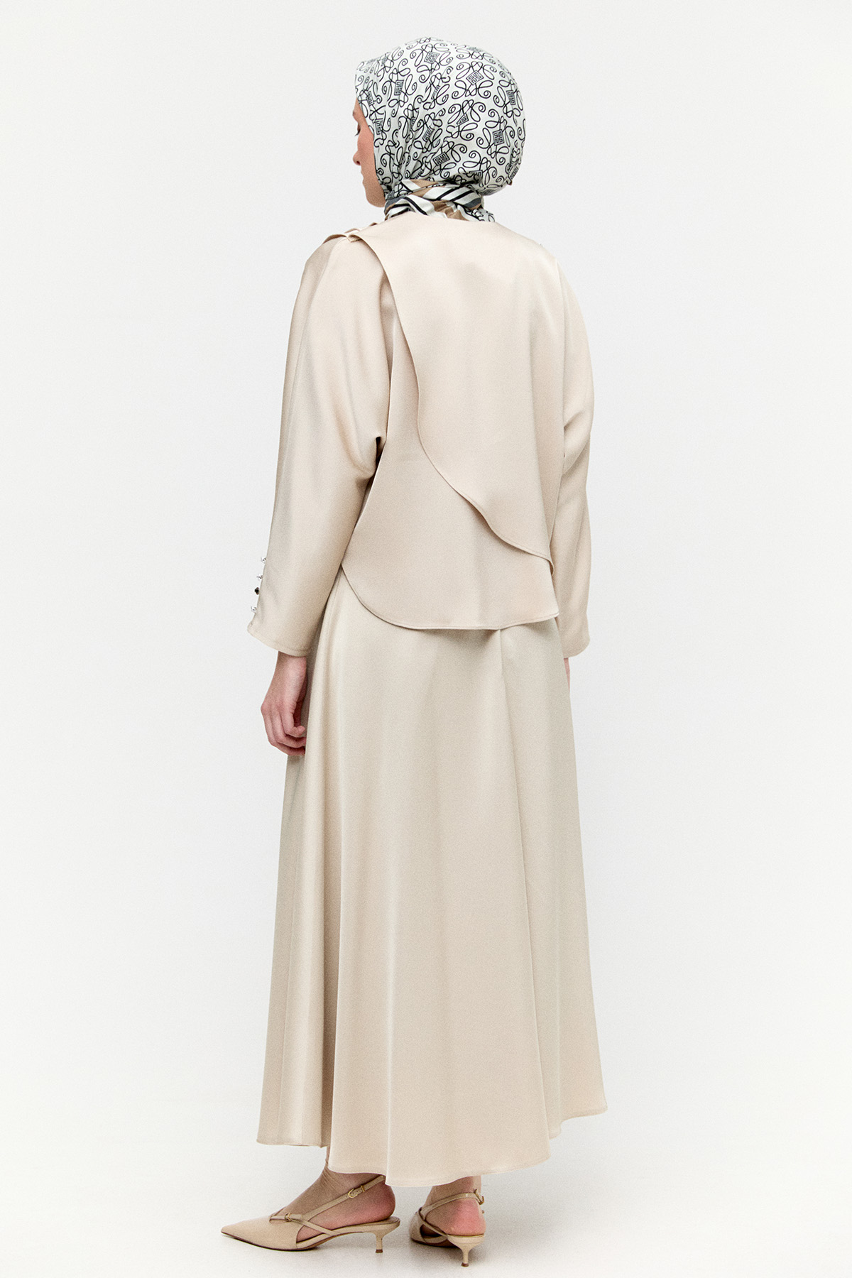 Drapeli Saten İkili Takım, Tesettür Giyim