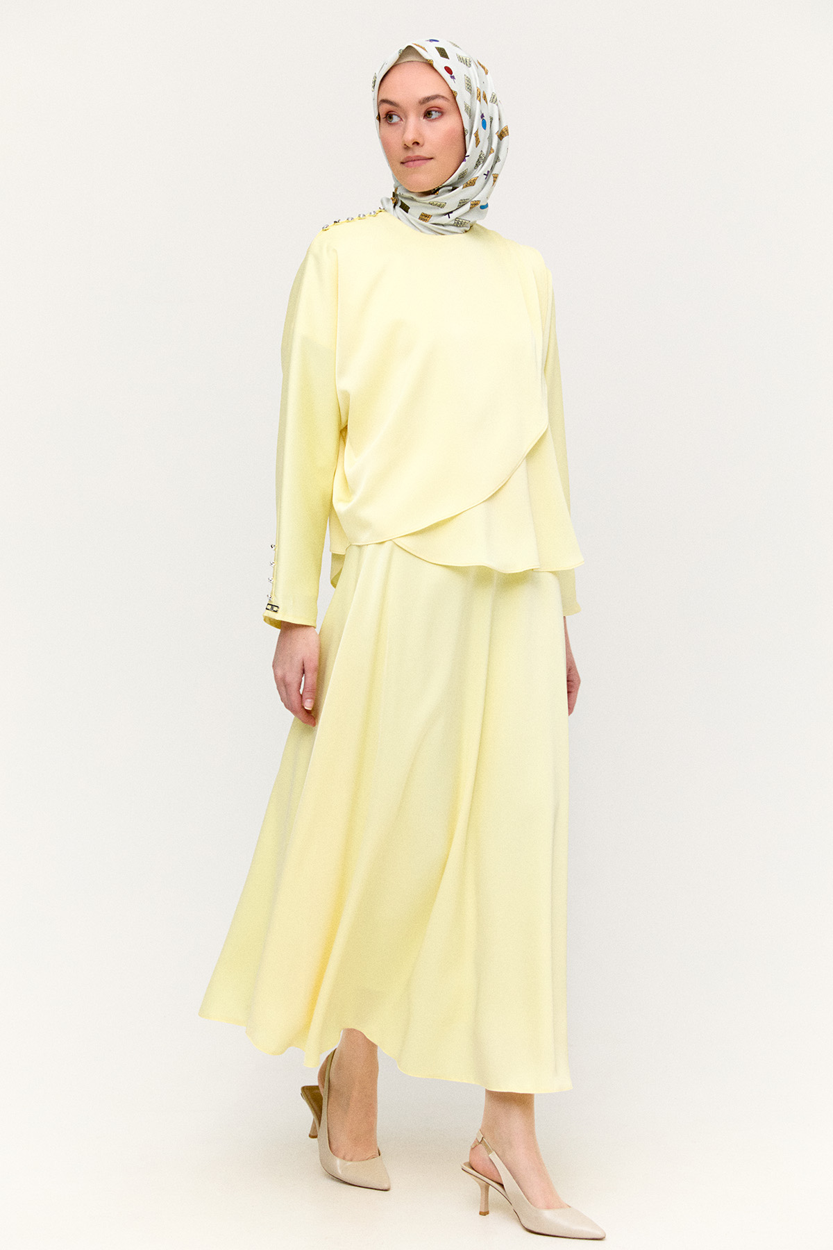 Drapeli Saten İkili Takım, Tesettür Giyim