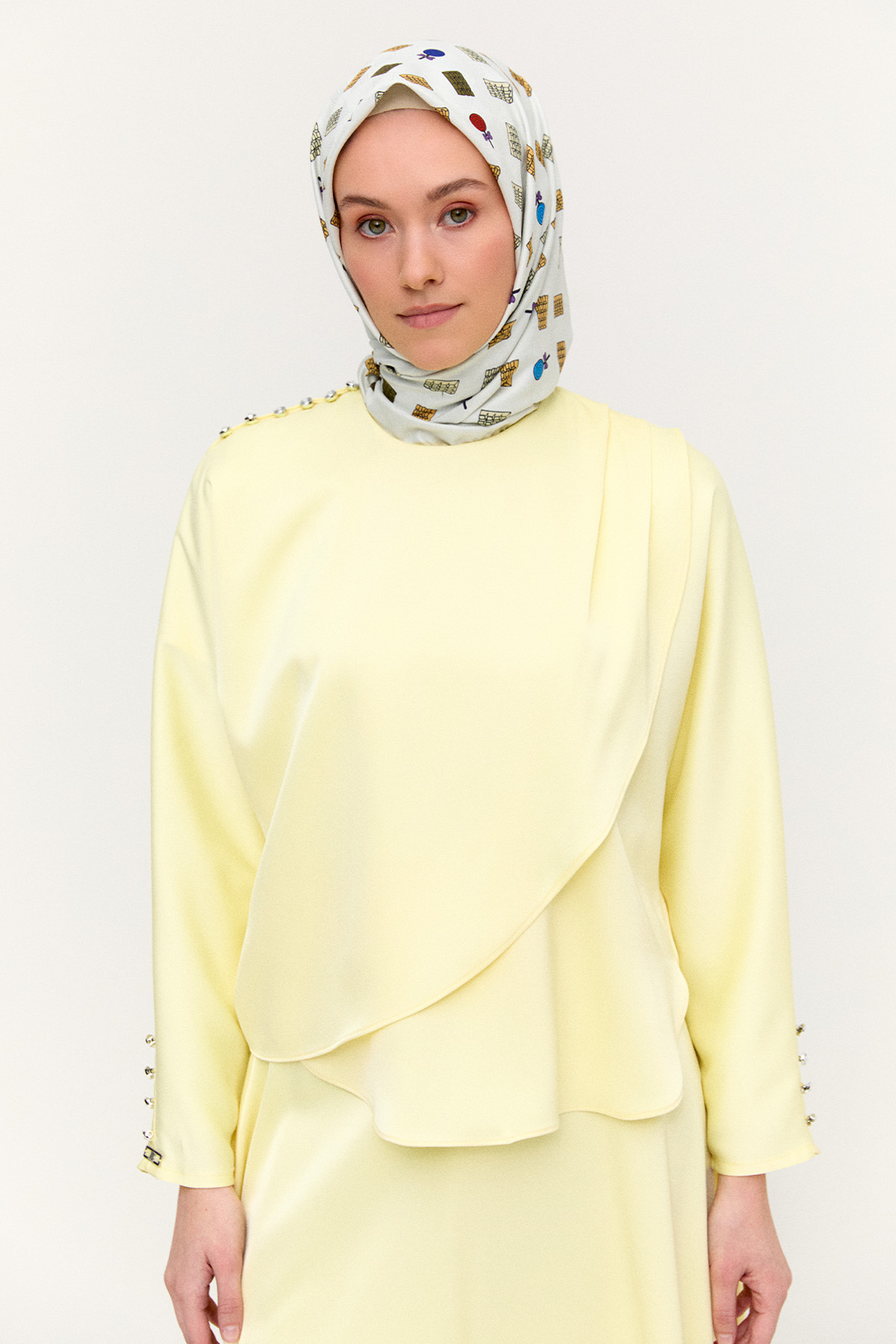 Drapeli Saten İkili Takım, Tesettür Giyim