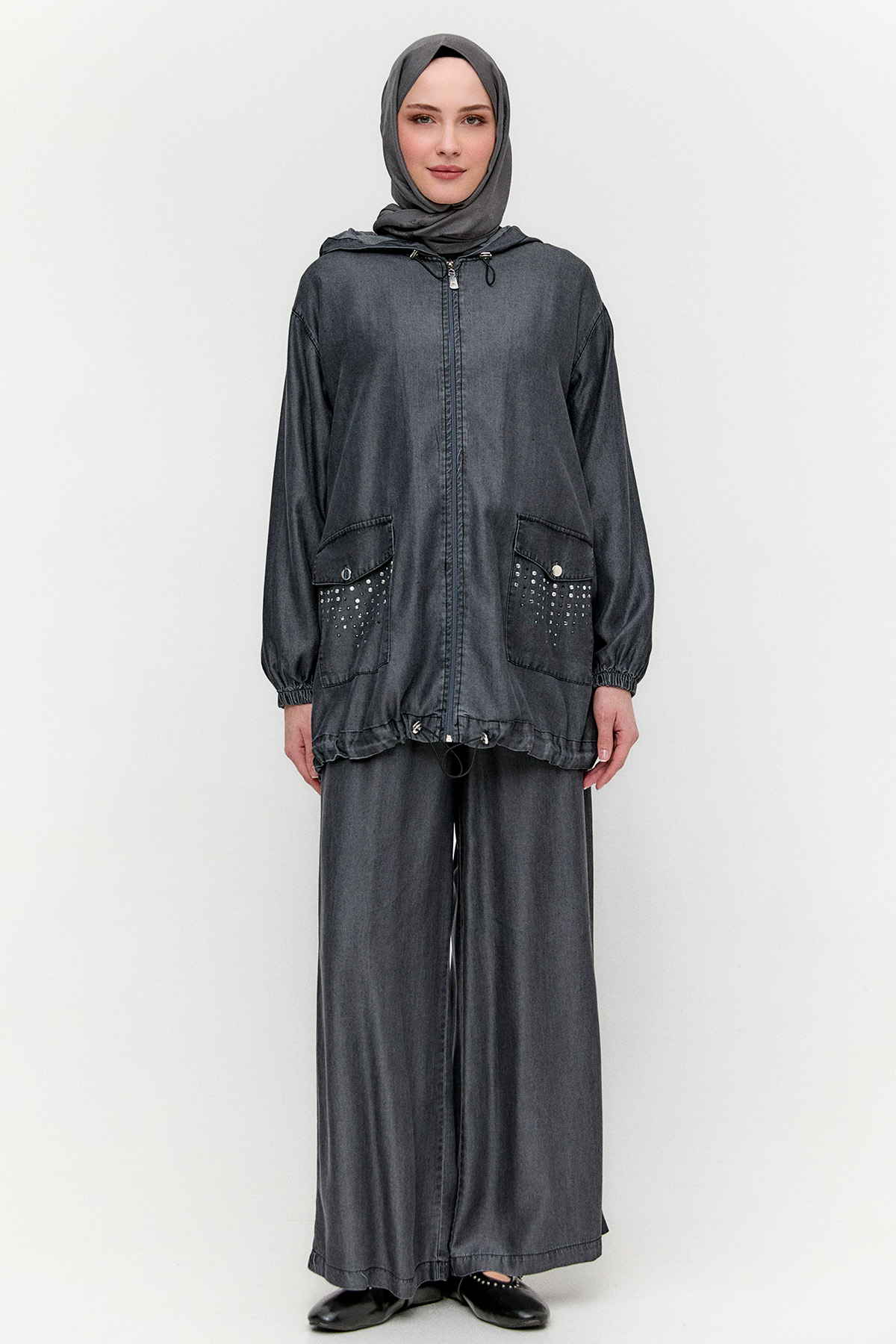 Fermuar Kapamalı Yazlık Takım, Tesettür Giyim