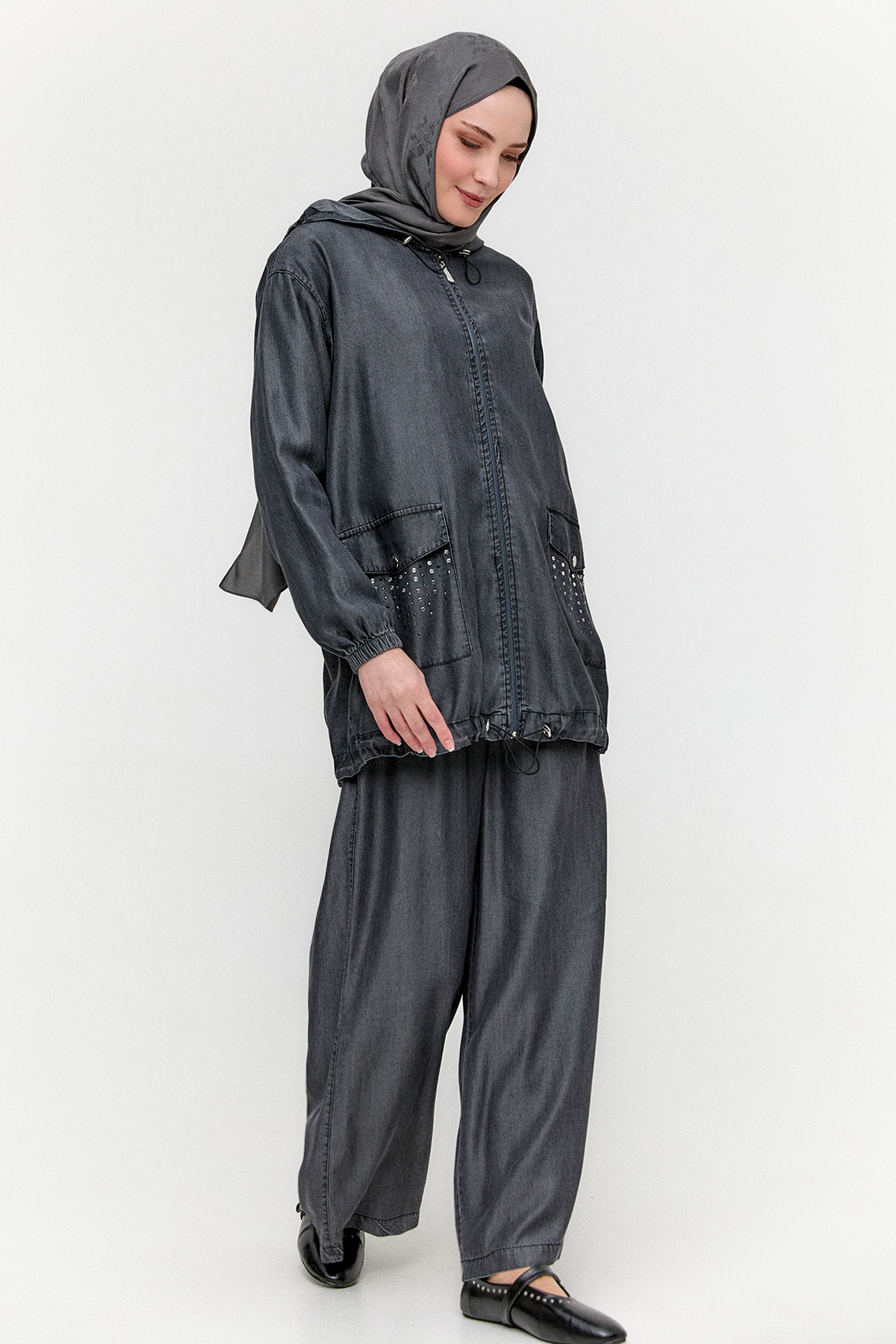 Fermuar Kapamalı Yazlık Takım, Tesettür Giyim