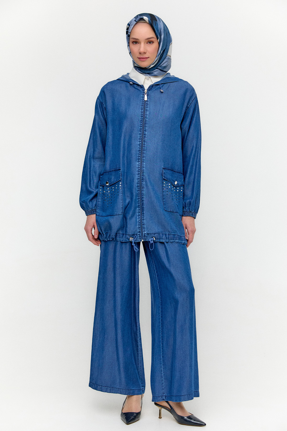 Fermuar Kapamalı Yazlık Takım, Tesettür Giyim