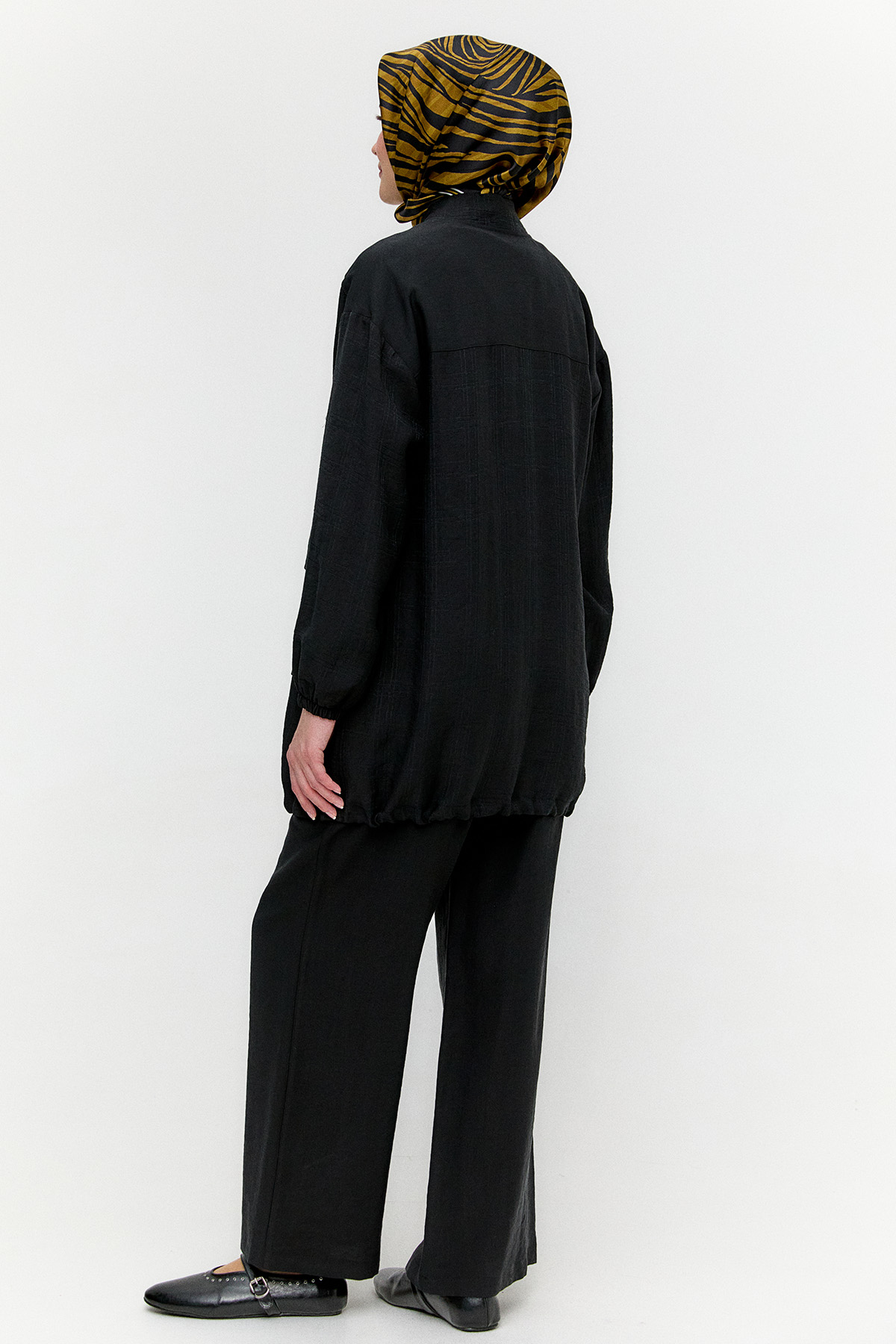 Çizgi Dokulu Oversize İkili Takım, Tesettür Giyim