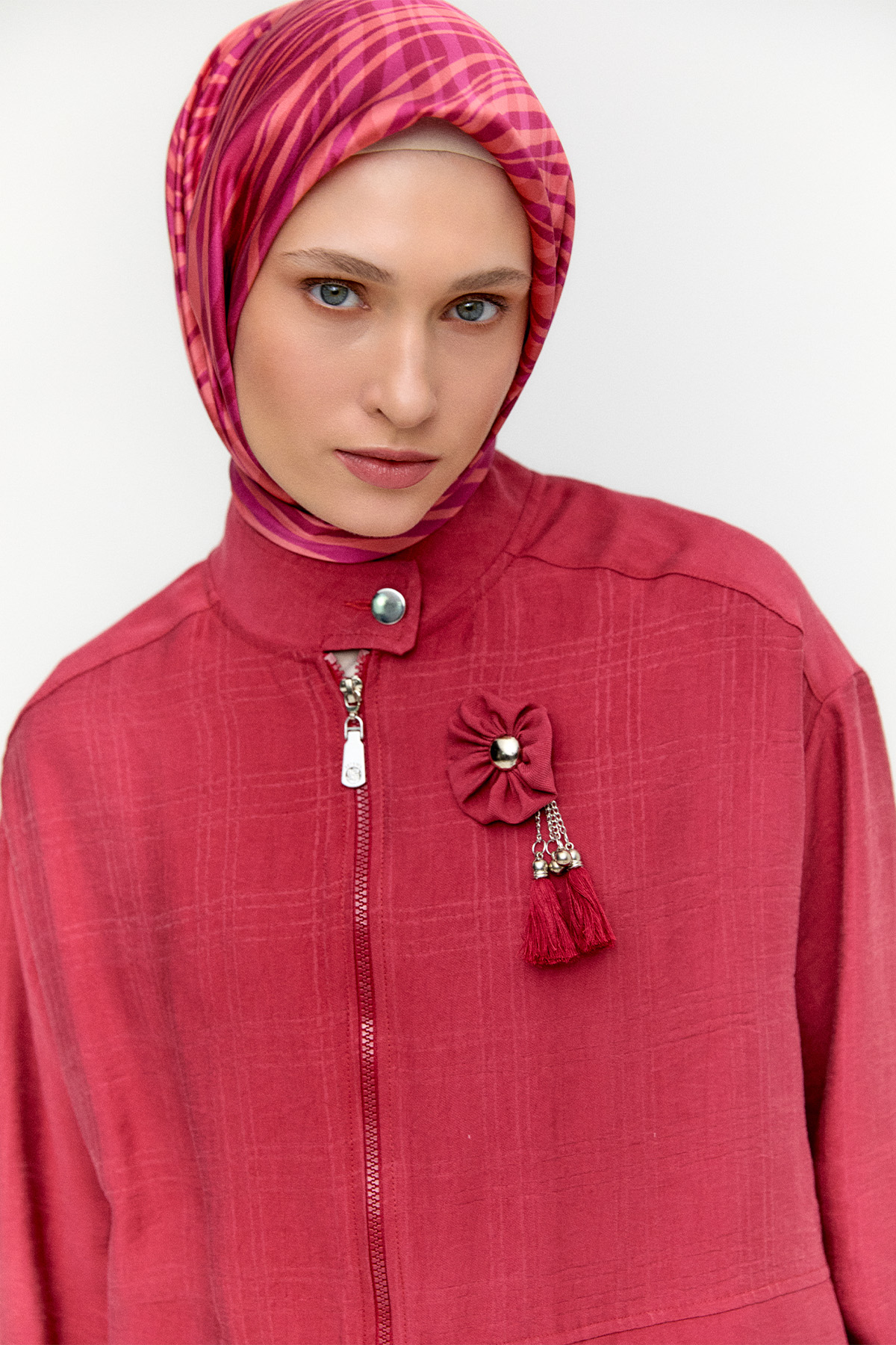 Çizgi Dokulu Oversize İkili Takım, Tesettür Giyim