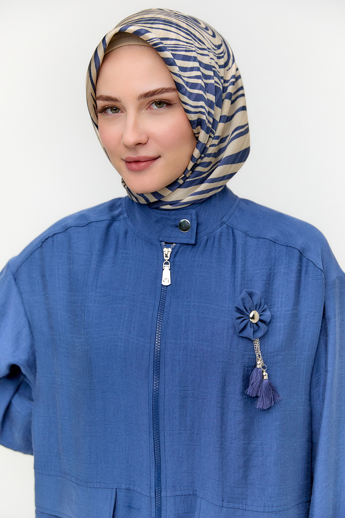 Çizgi Dokulu Oversize İkili Takım, Tesettür Giyim