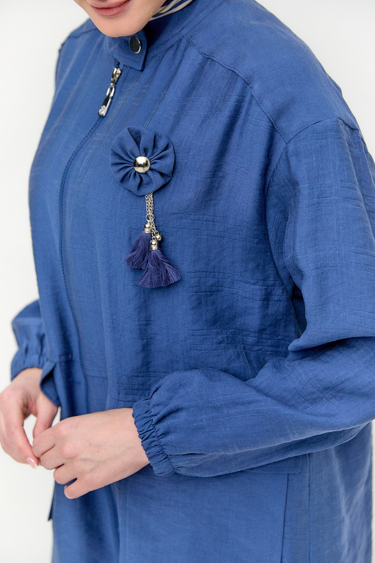 Çizgi Dokulu Oversize İkili Takım, Tesettür Giyim