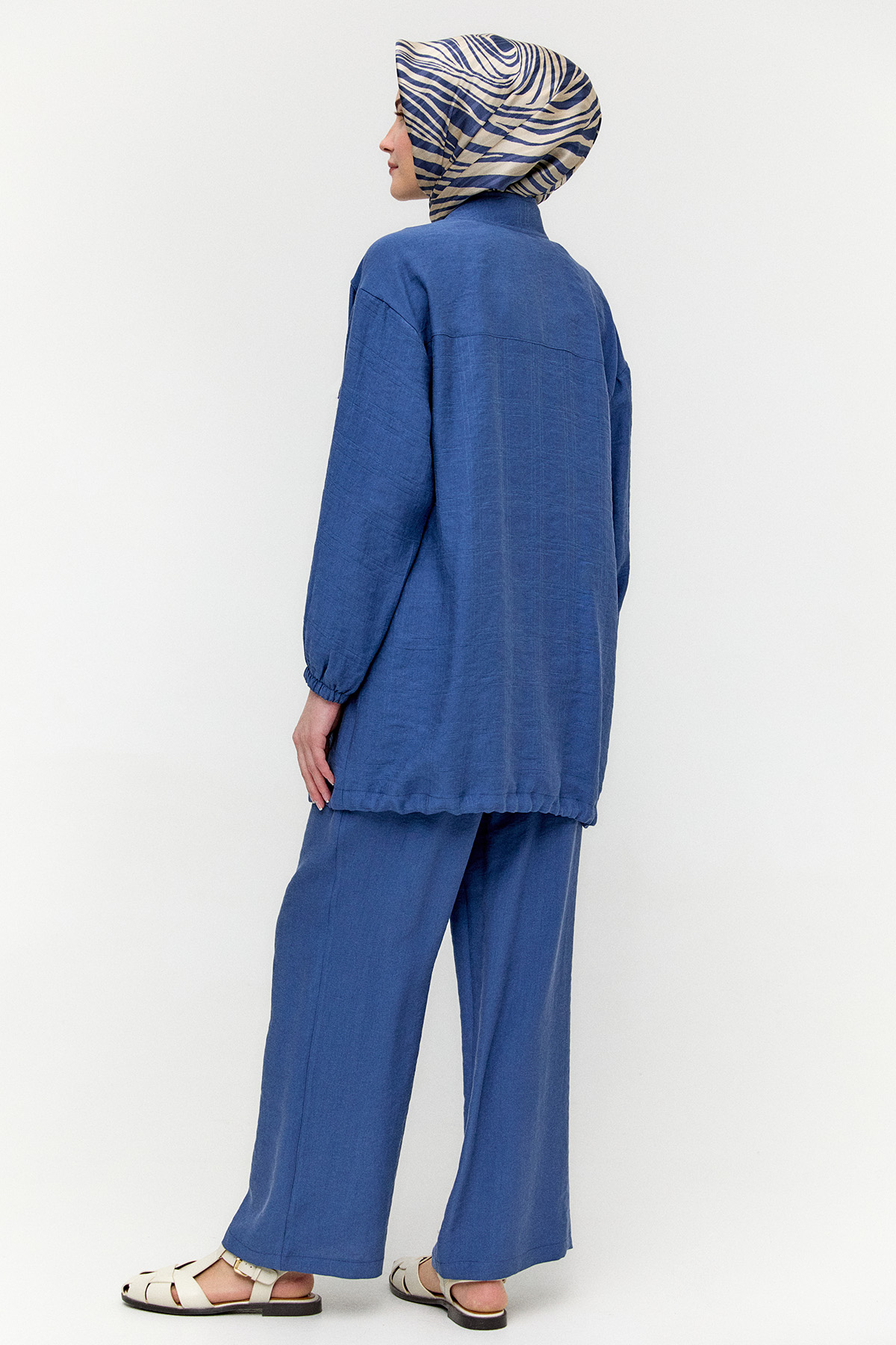 Çizgi Dokulu Oversize İkili Takım, Tesettür Giyim