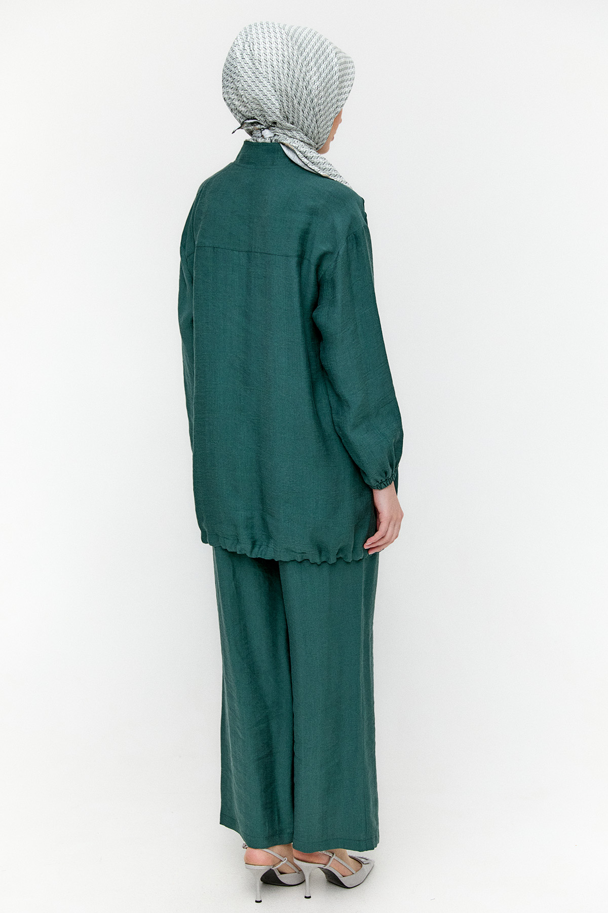 Çizgi Dokulu Oversize İkili Takım, Tesettür Giyim