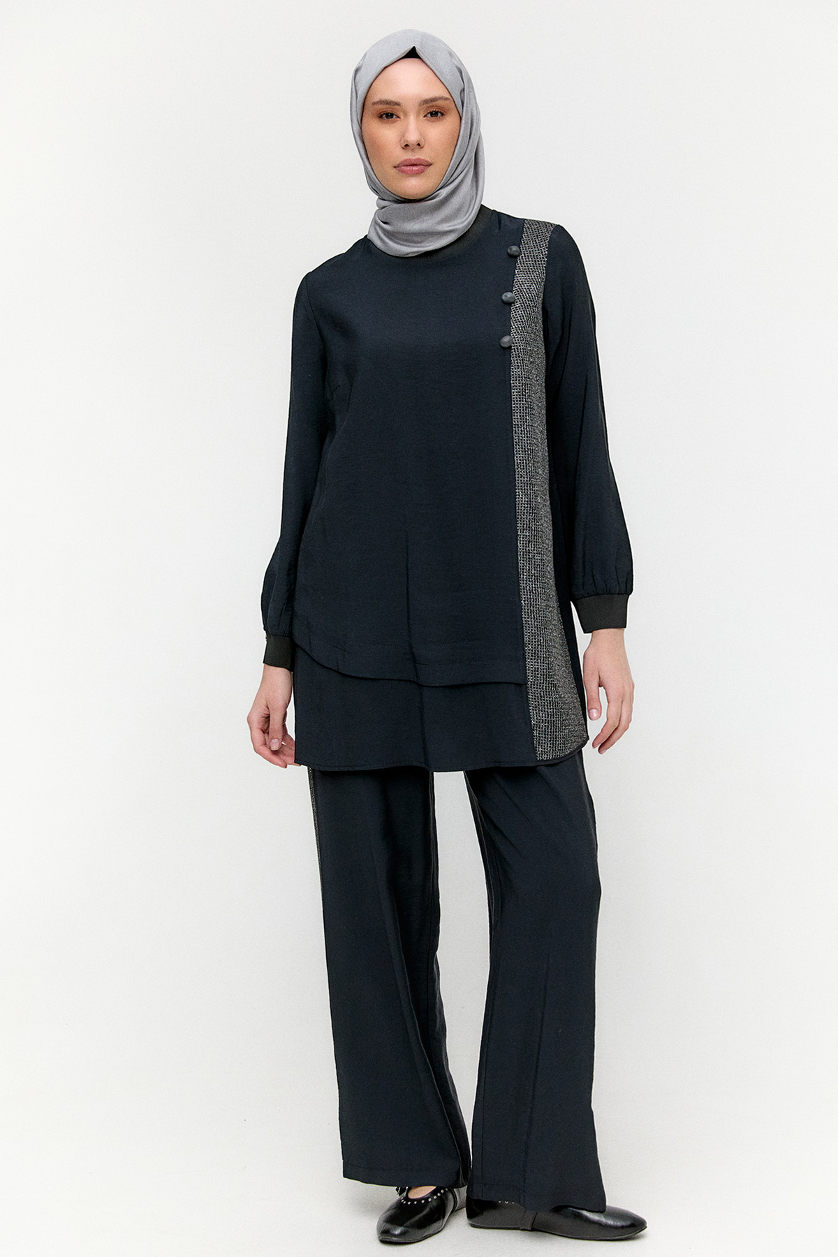 File Detaylı İkili Takım, Tesettür Giyim