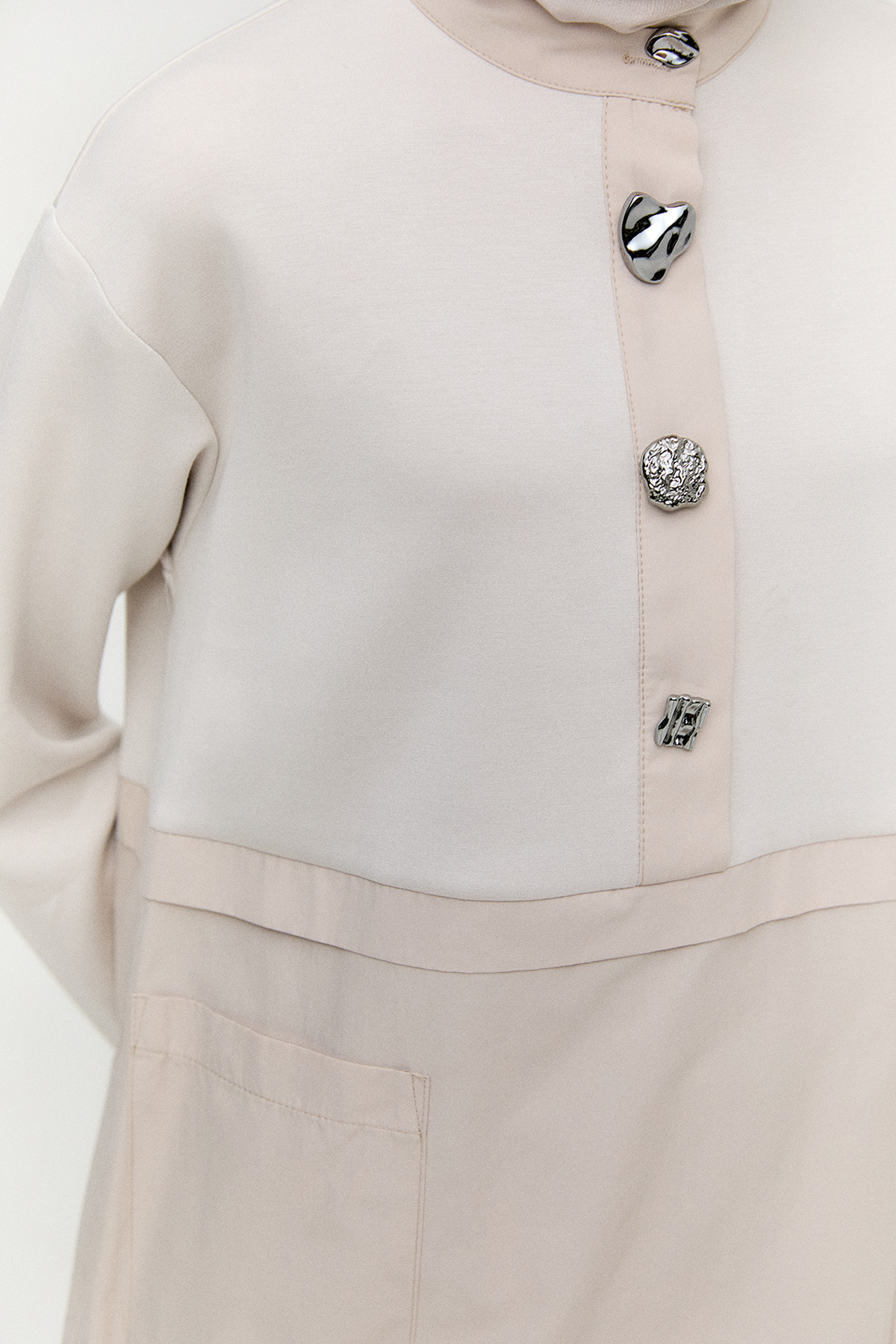 Stoper Detaylı Pamuklu İkili Takım, Tesettür Giyim