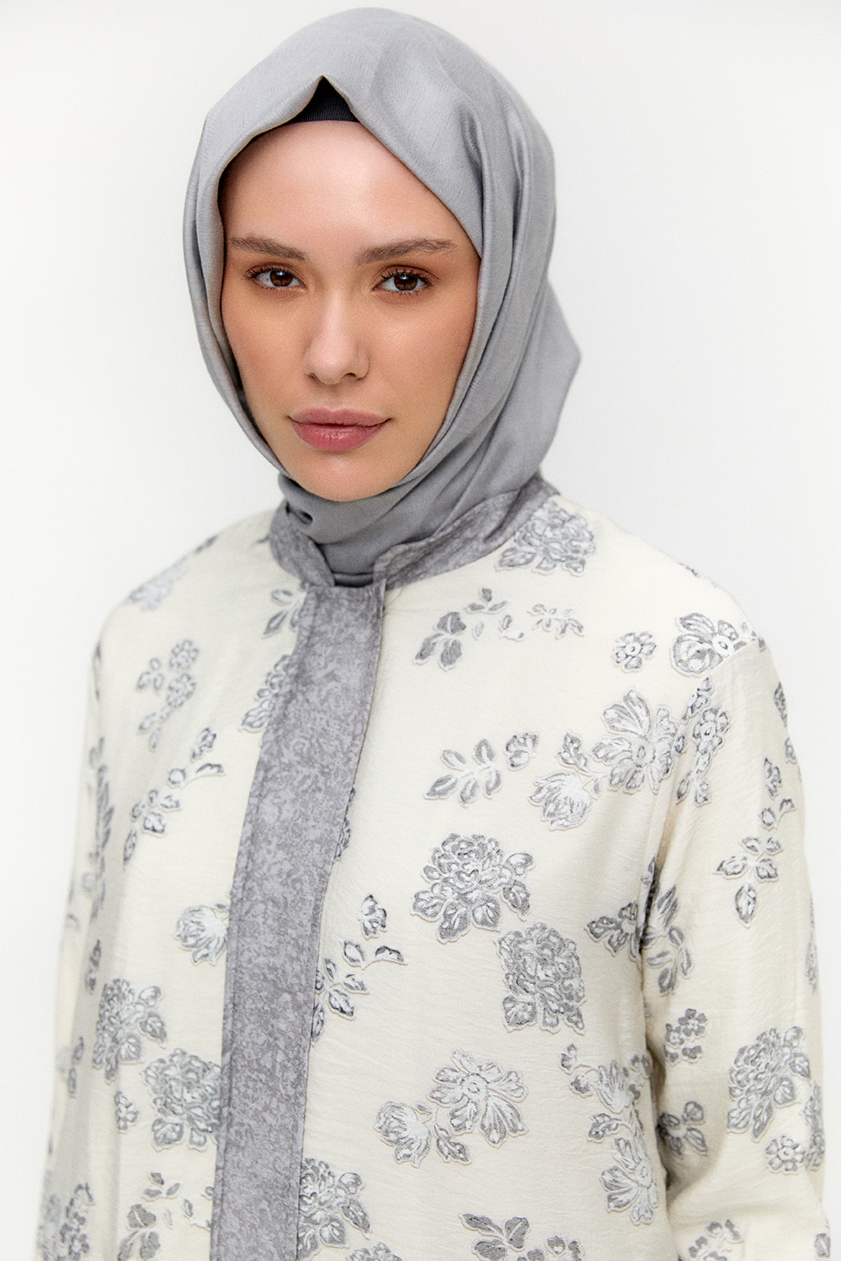 Çiçek Desenli İkili Lyocell Takım, Tesettür Giyim