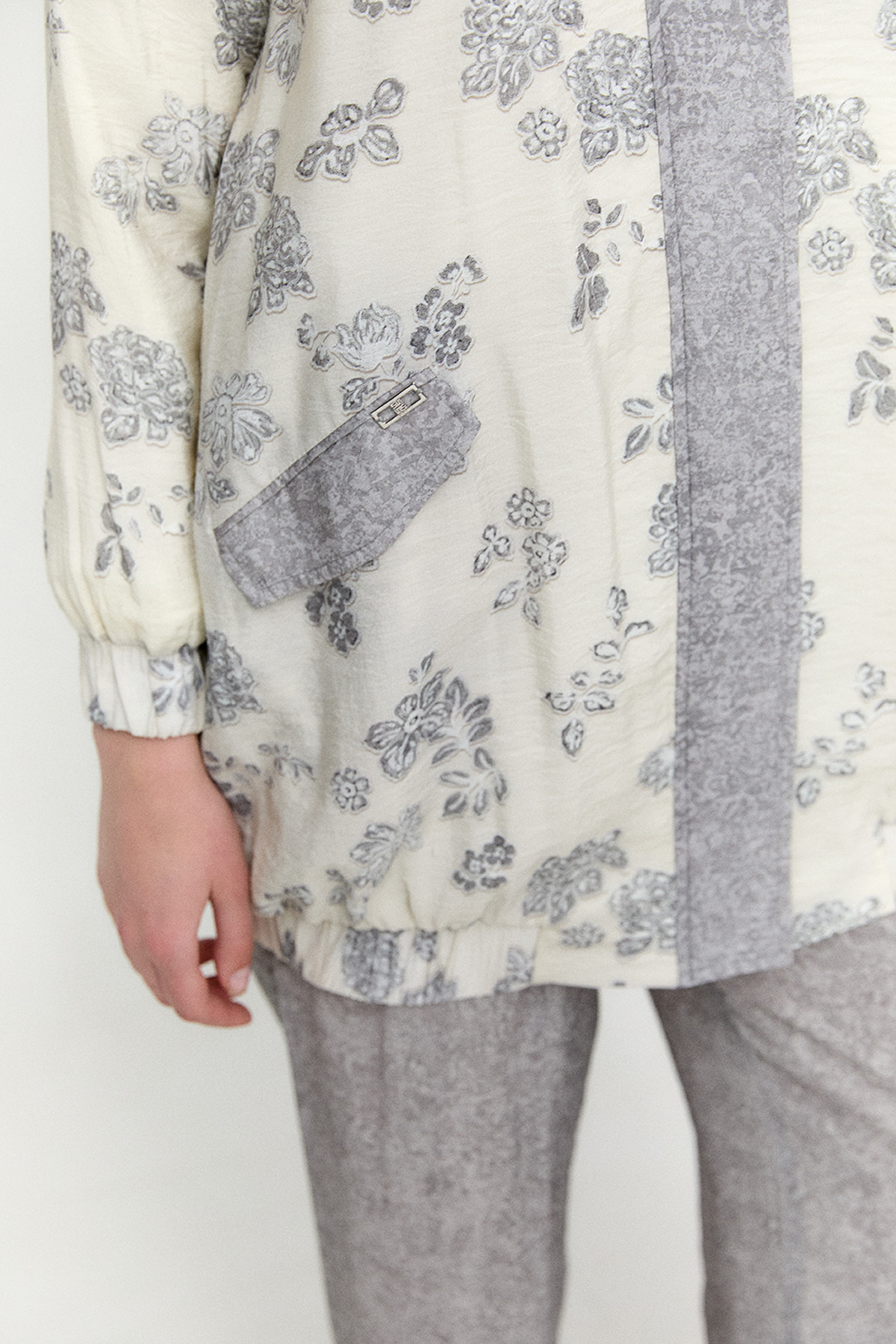 Çiçek Desenli İkili Lyocell Takım, Tesettür Giyim