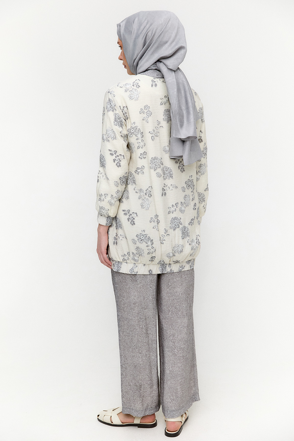 Çiçek Desenli İkili Lyocell Takım, Tesettür Giyim