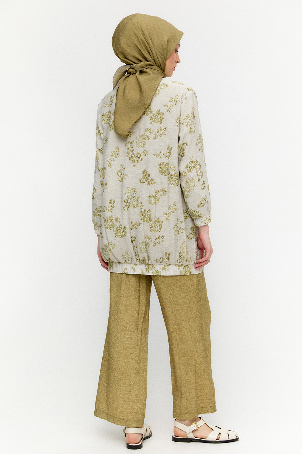 Çiçek Desenli İkili Lyocell Takım, Tesettür Giyim