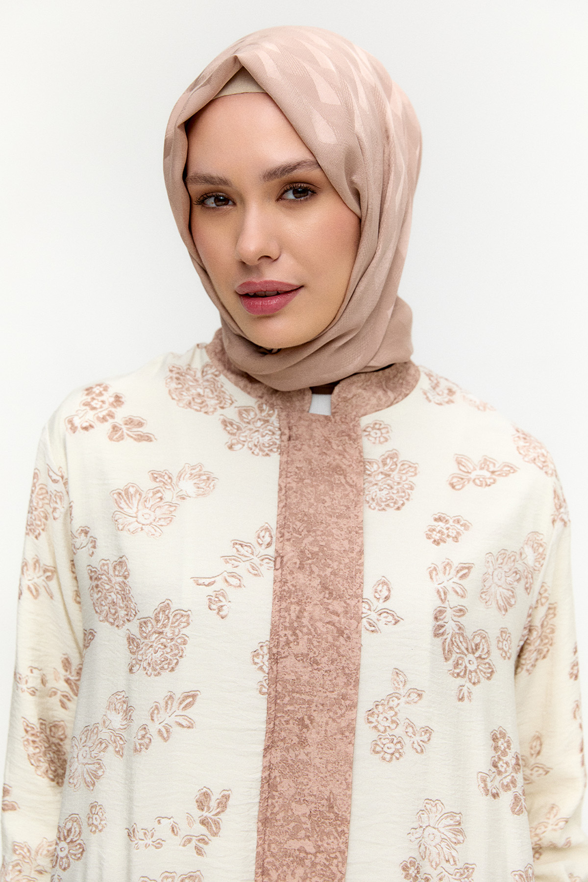 Çiçek Desenli İkili Lyocell Takım, Tesettür Giyim