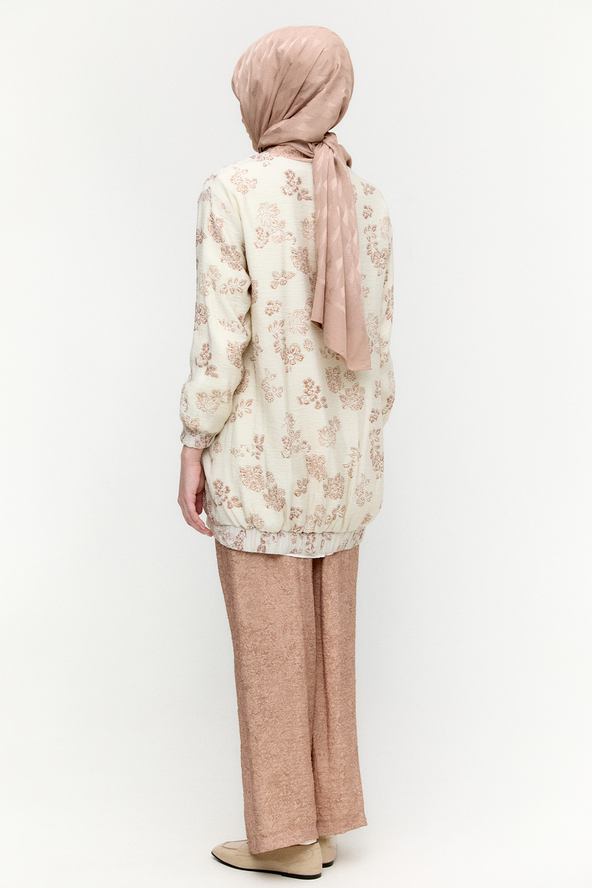 Çiçek Desenli İkili Lyocell Takım, Tesettür Giyim