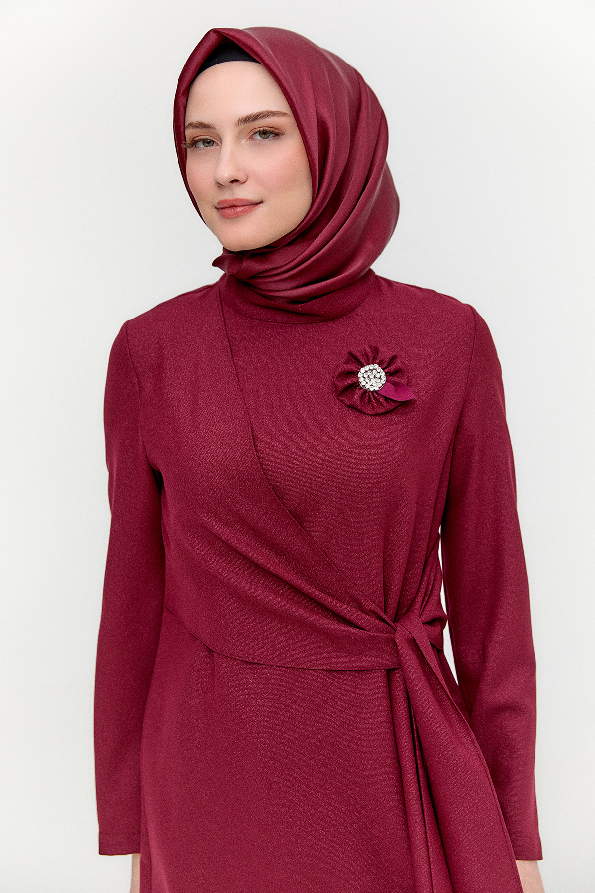 Işıltılı Asimetrik Kesim İkili Takım, Tesettür Giyim