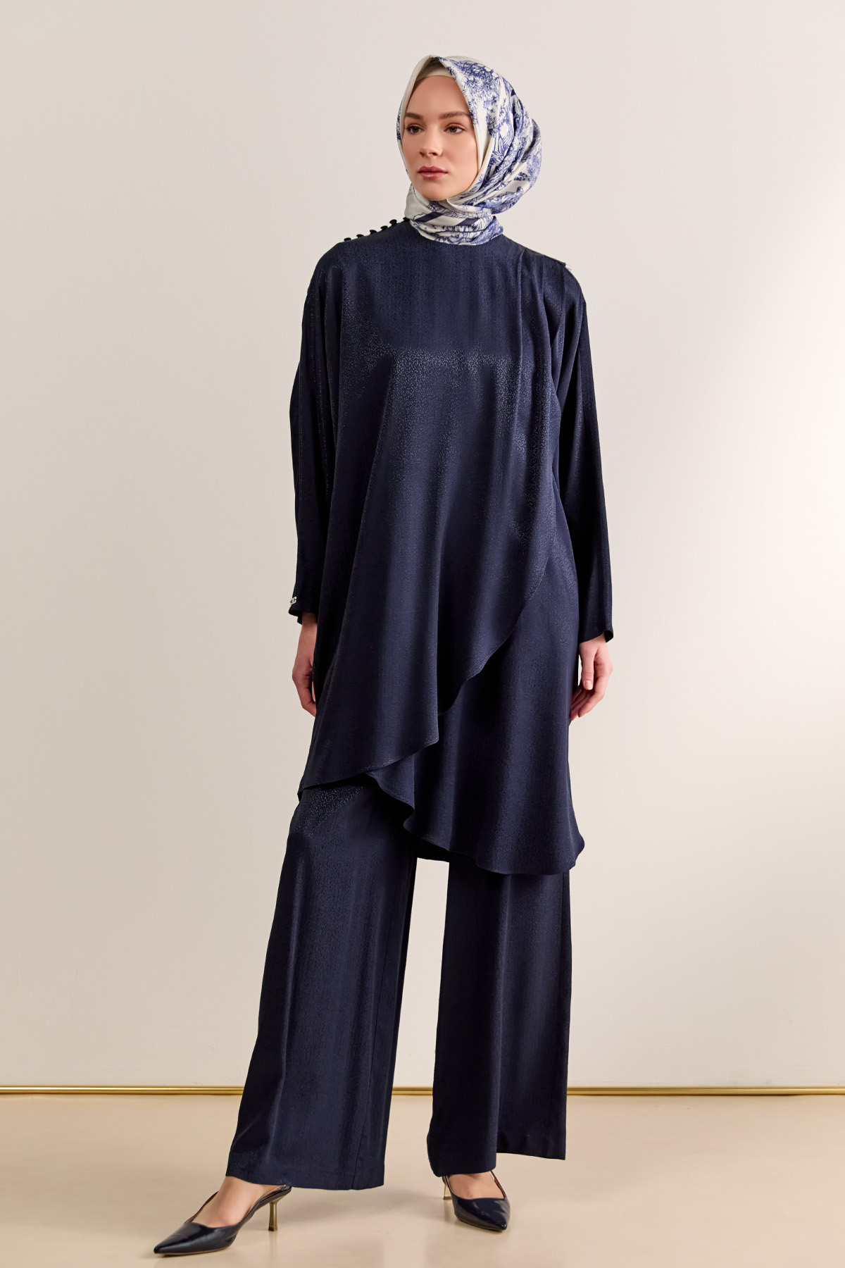 Dokulu Oversize İkili Takım, Tesettür Giyim