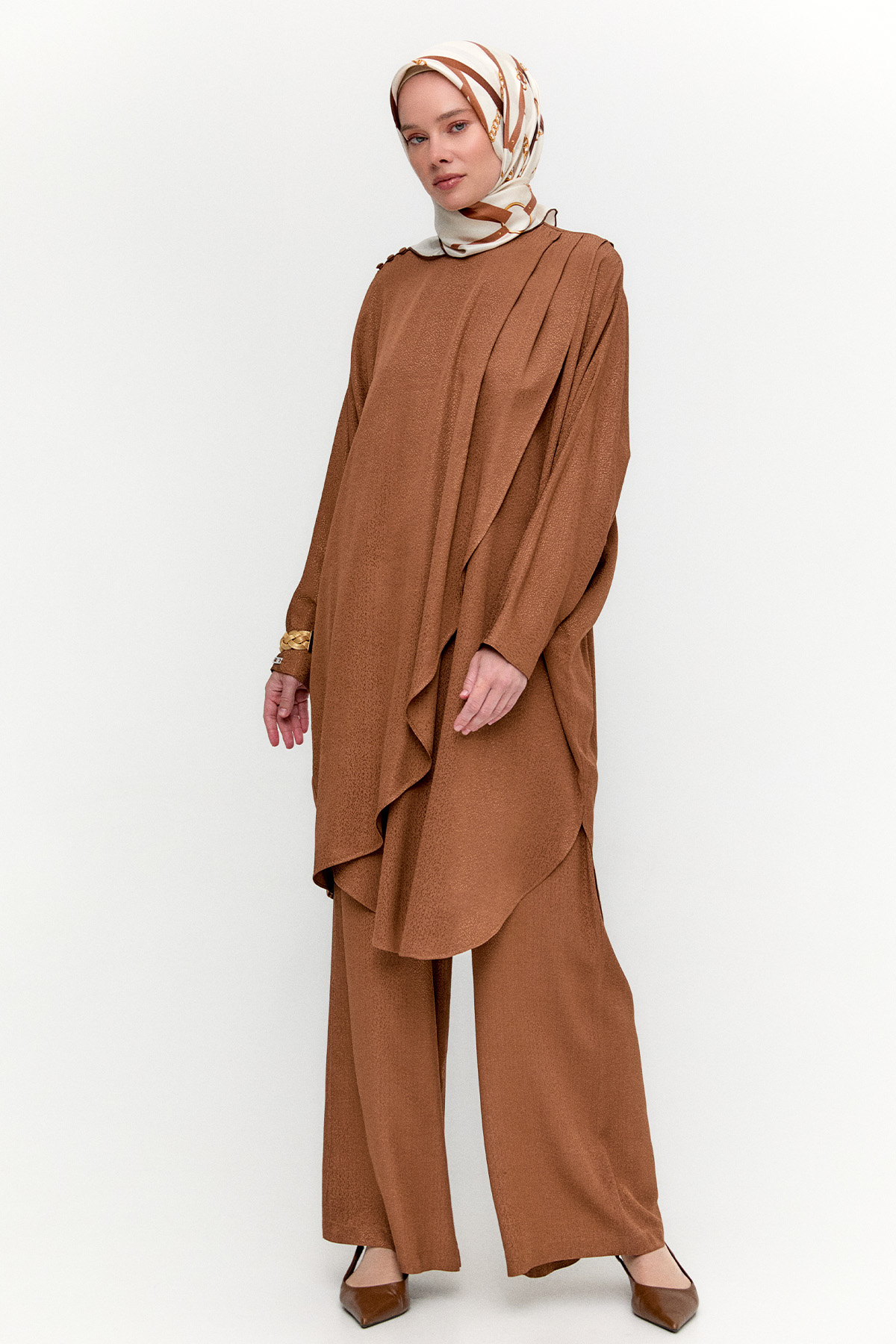 Dokulu Oversize İkili Takım, Tesettür Giyim