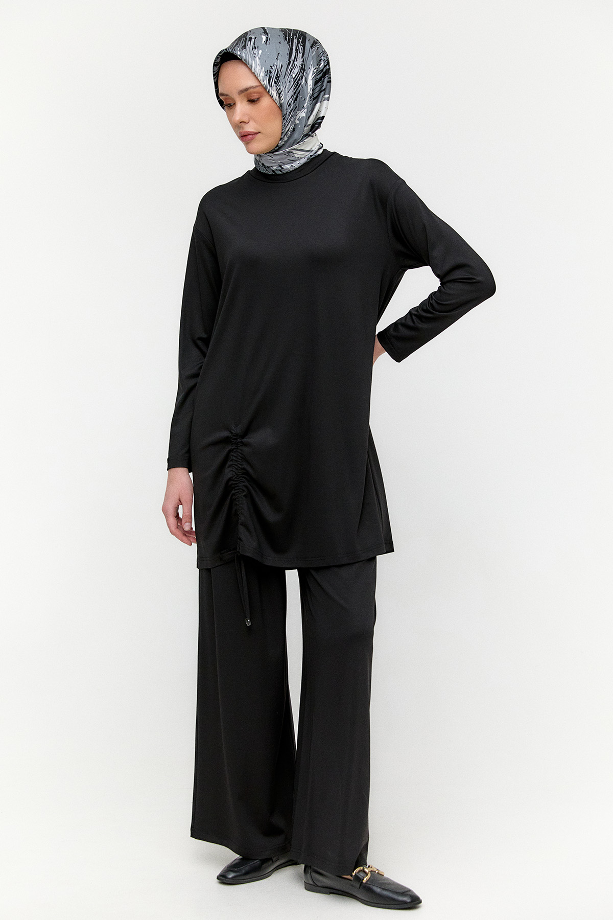 Büzgü Detaylı Modal İkili Takım, Tesettür Giyim