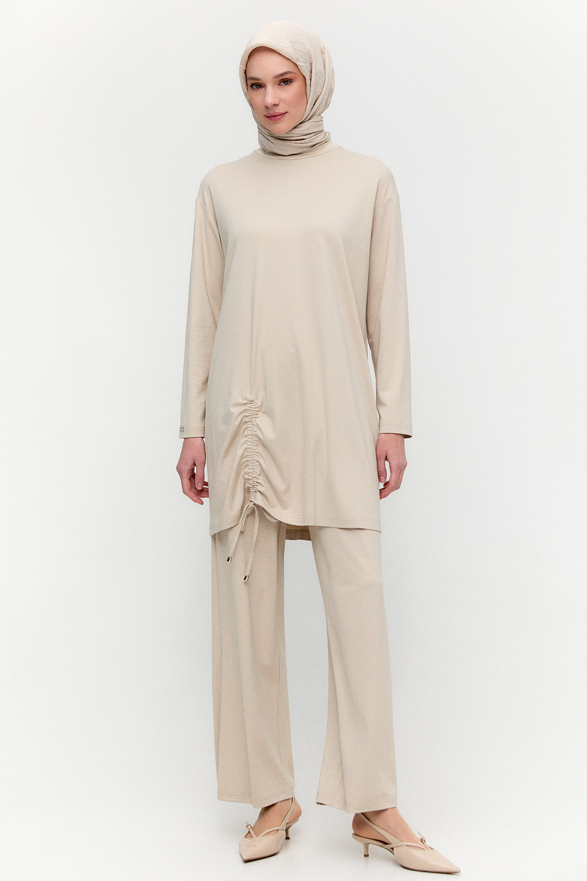 Büzgü Detaylı Modal İkili Takım, Tesettür Giyim