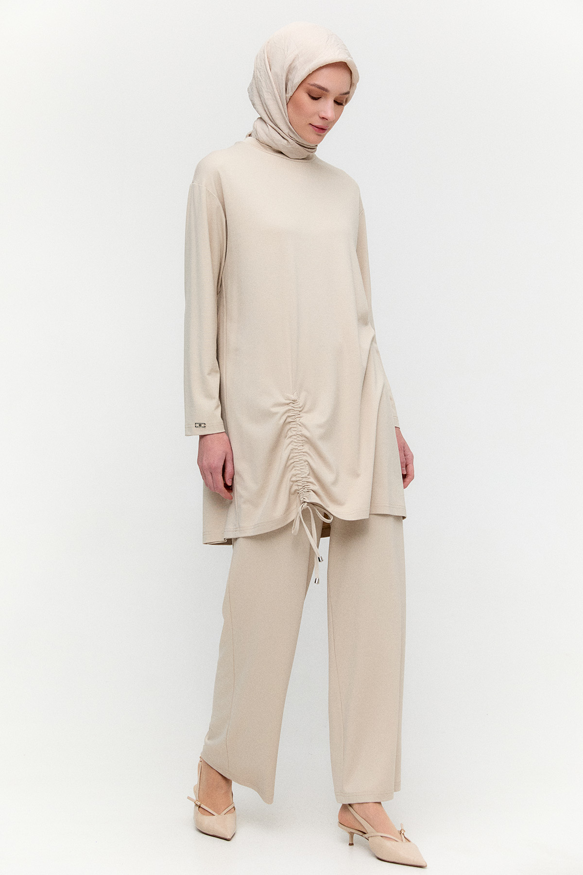 Büzgü Detaylı Modal İkili Takım, Tesettür Giyim