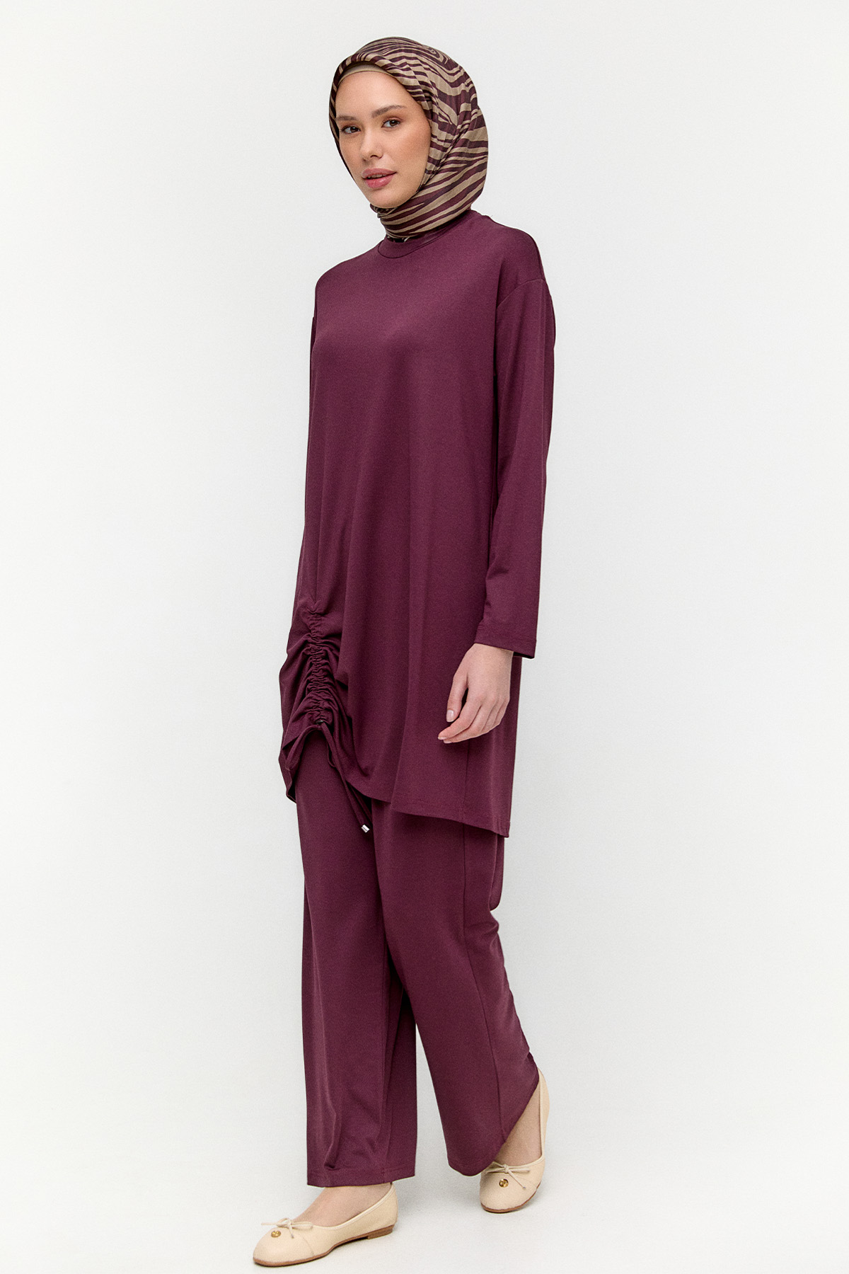 Büzgü Detaylı Modal İkili Takım, Tesettür Giyim