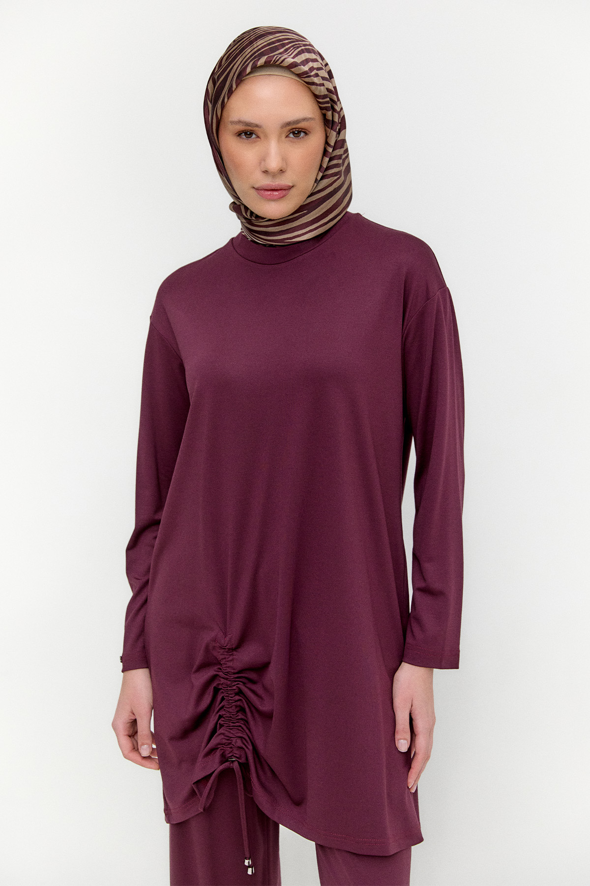 Büzgü Detaylı Modal İkili Takım, Tesettür Giyim