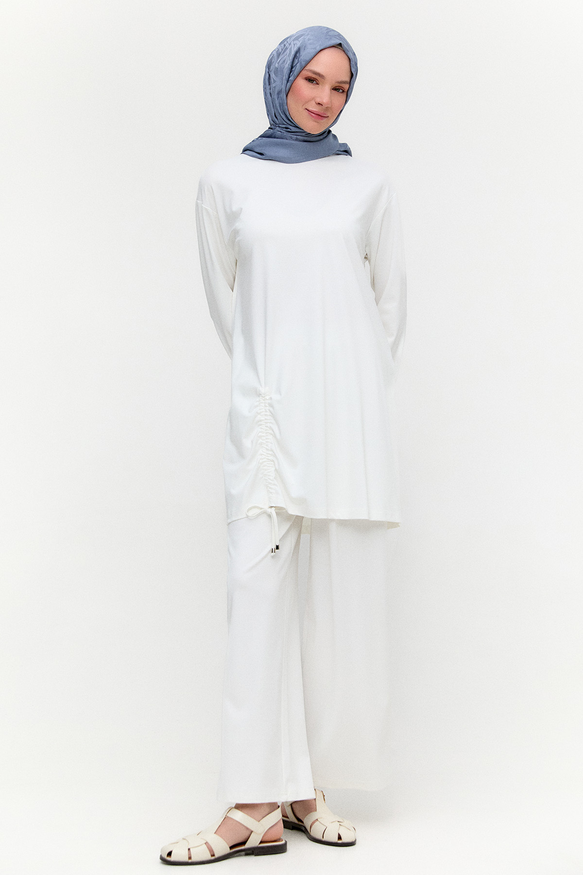 Büzgü Detaylı Modal İkili Takım, Tesettür Giyim