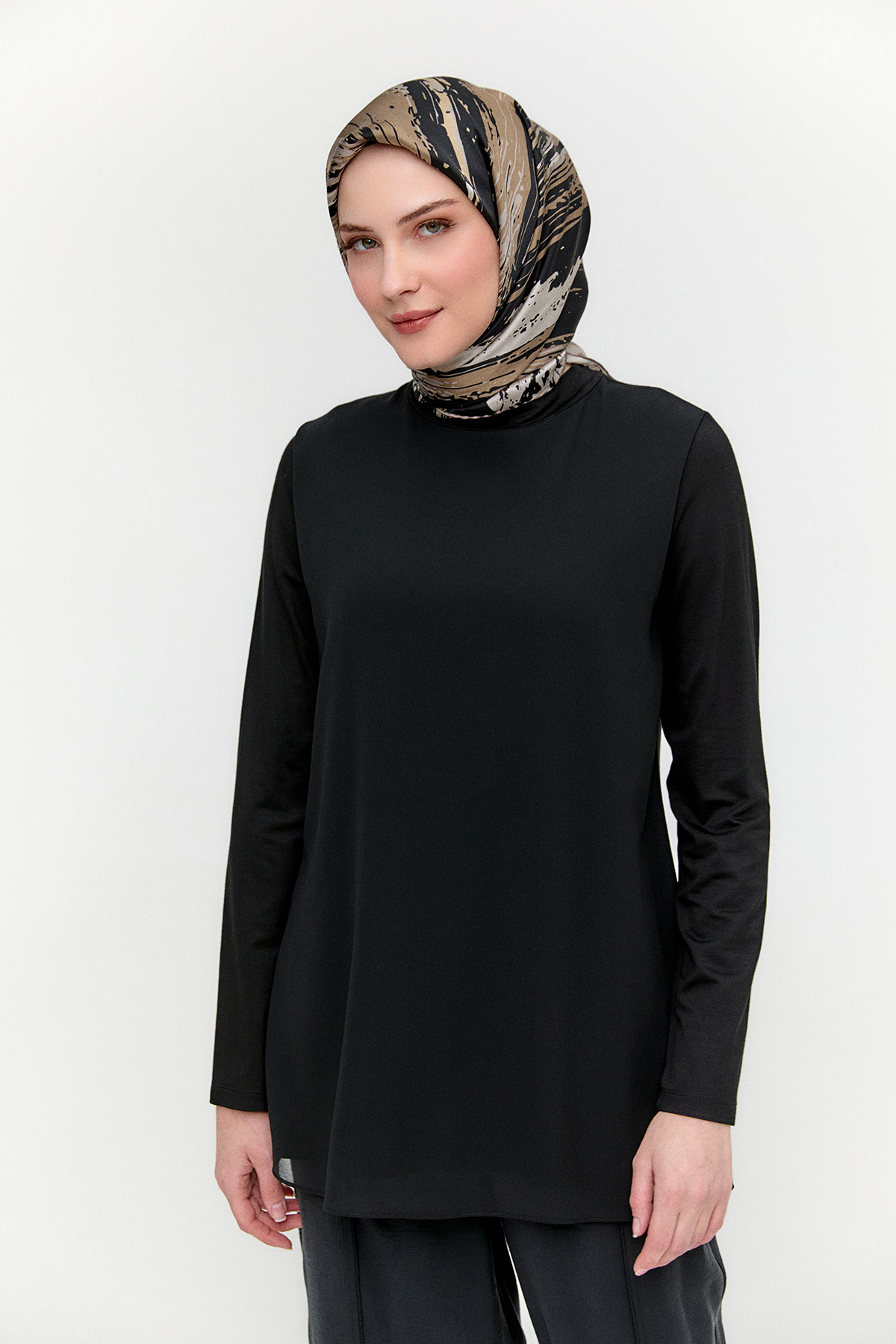 Şifon Parçalı Basic Tunik, Tesettür Giyim