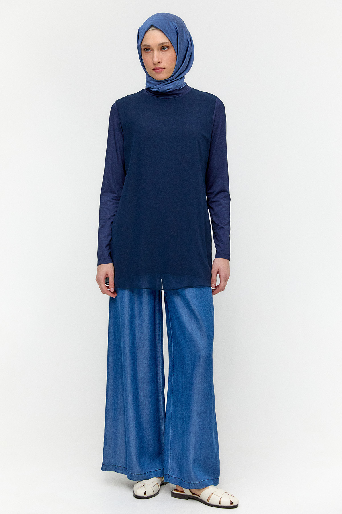 Şifon Parçalı Basic Tunik, Tesettür Giyim