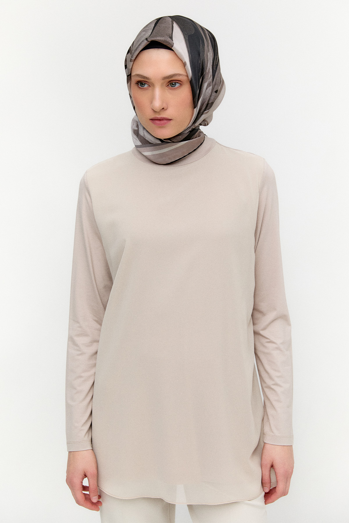 Şifon Parçalı Basic Tunik, Tesettür Giyim
