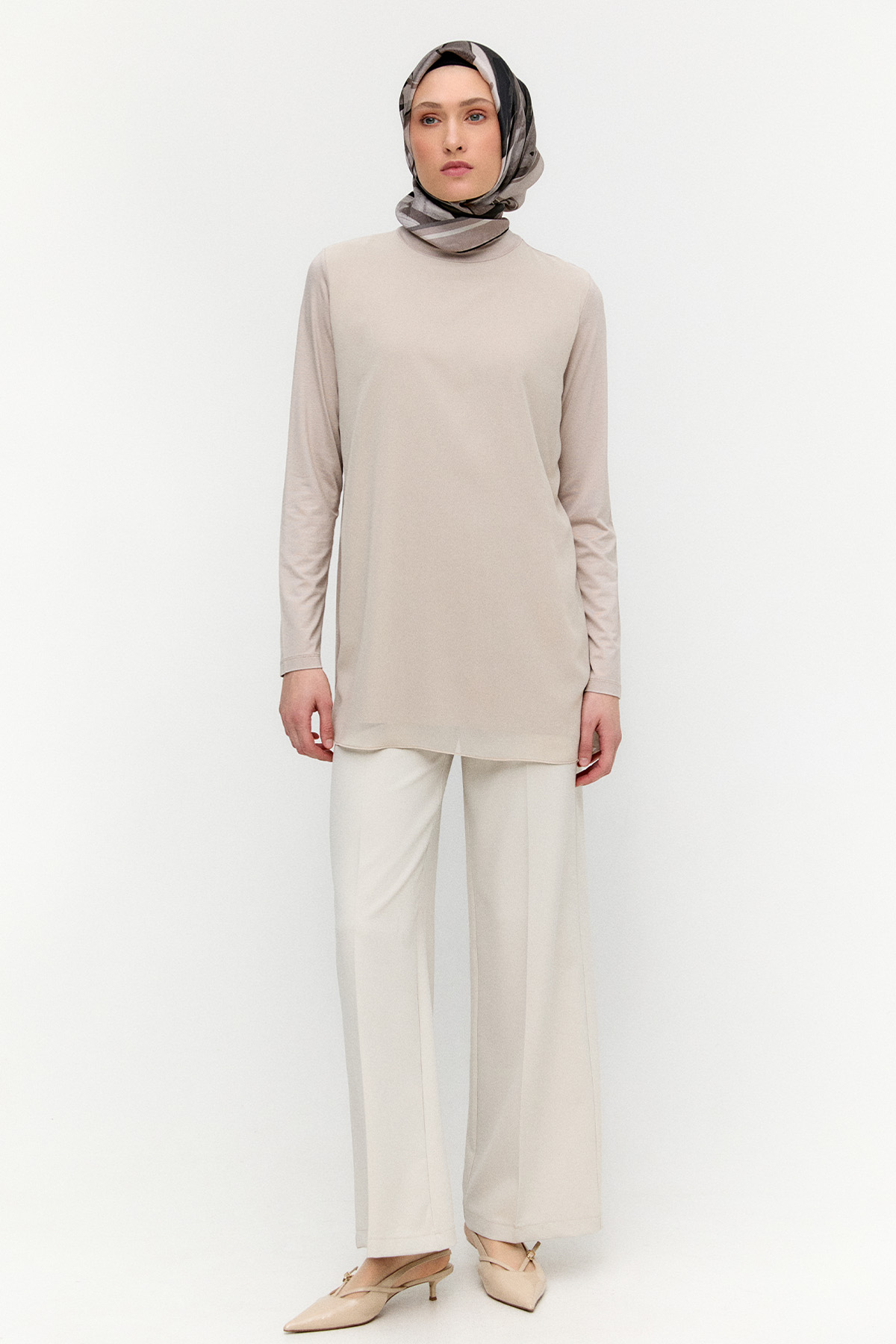 Şifon Parçalı Basic Tunik, Tesettür Giyim