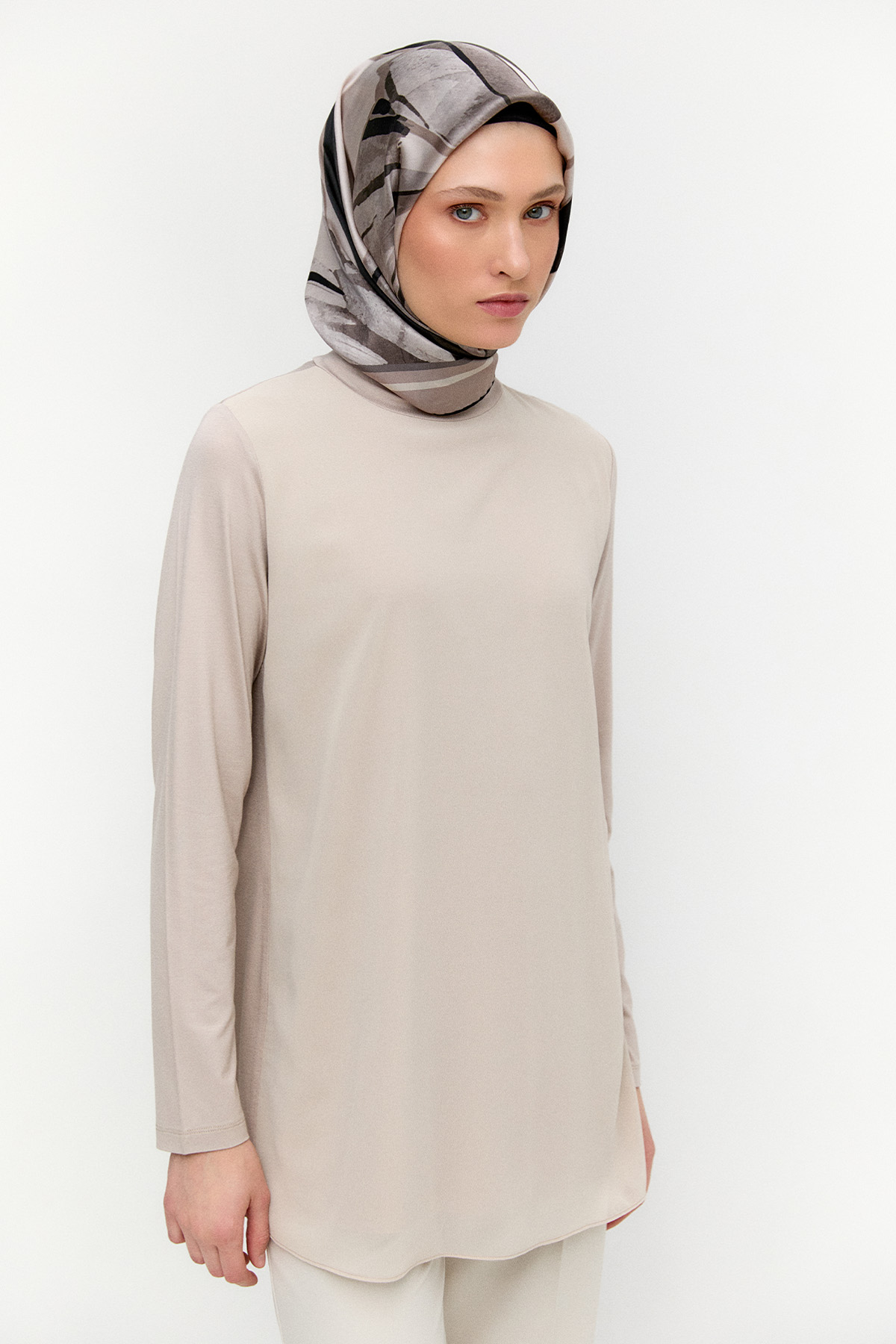 Şifon Parçalı Basic Tunik, Tesettür Giyim