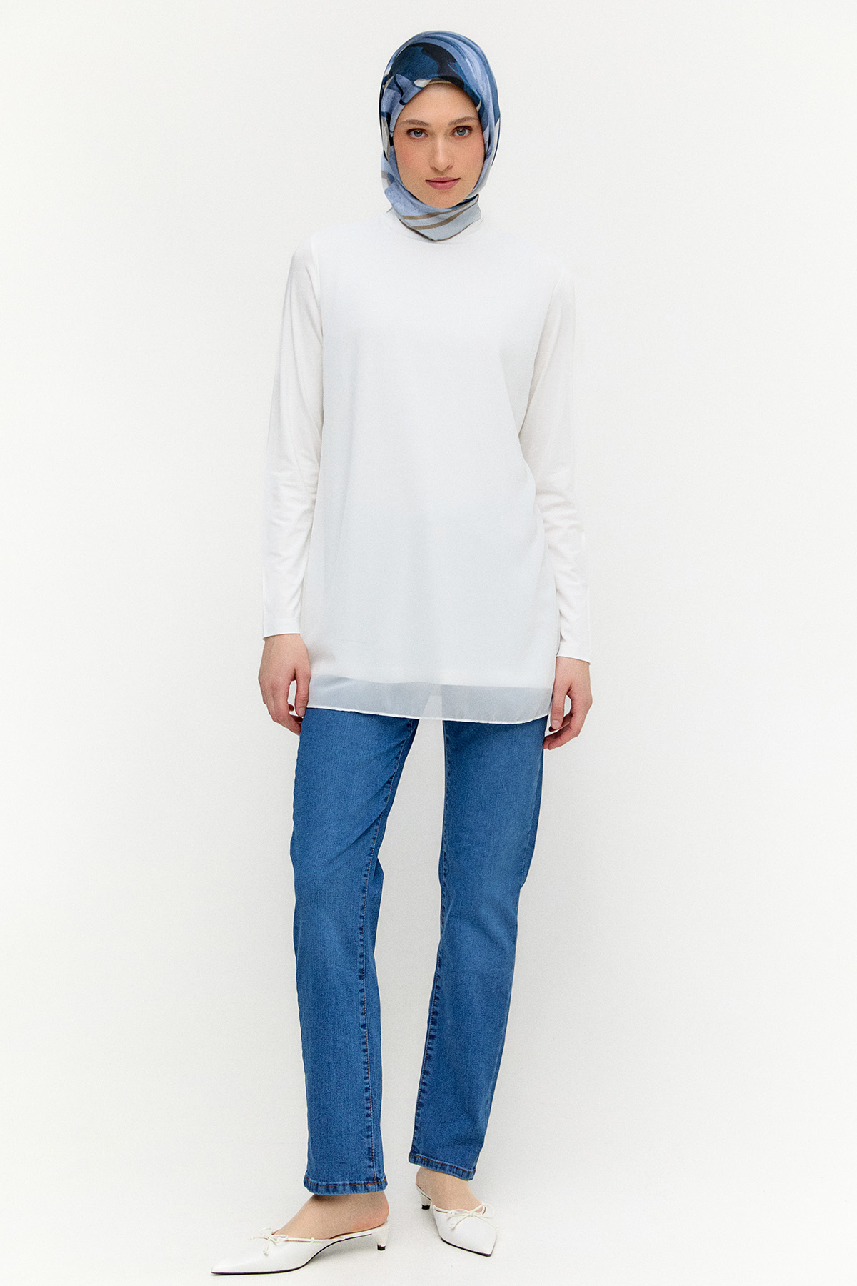 Şifon Parçalı Basic Tunik, Tesettür Giyim